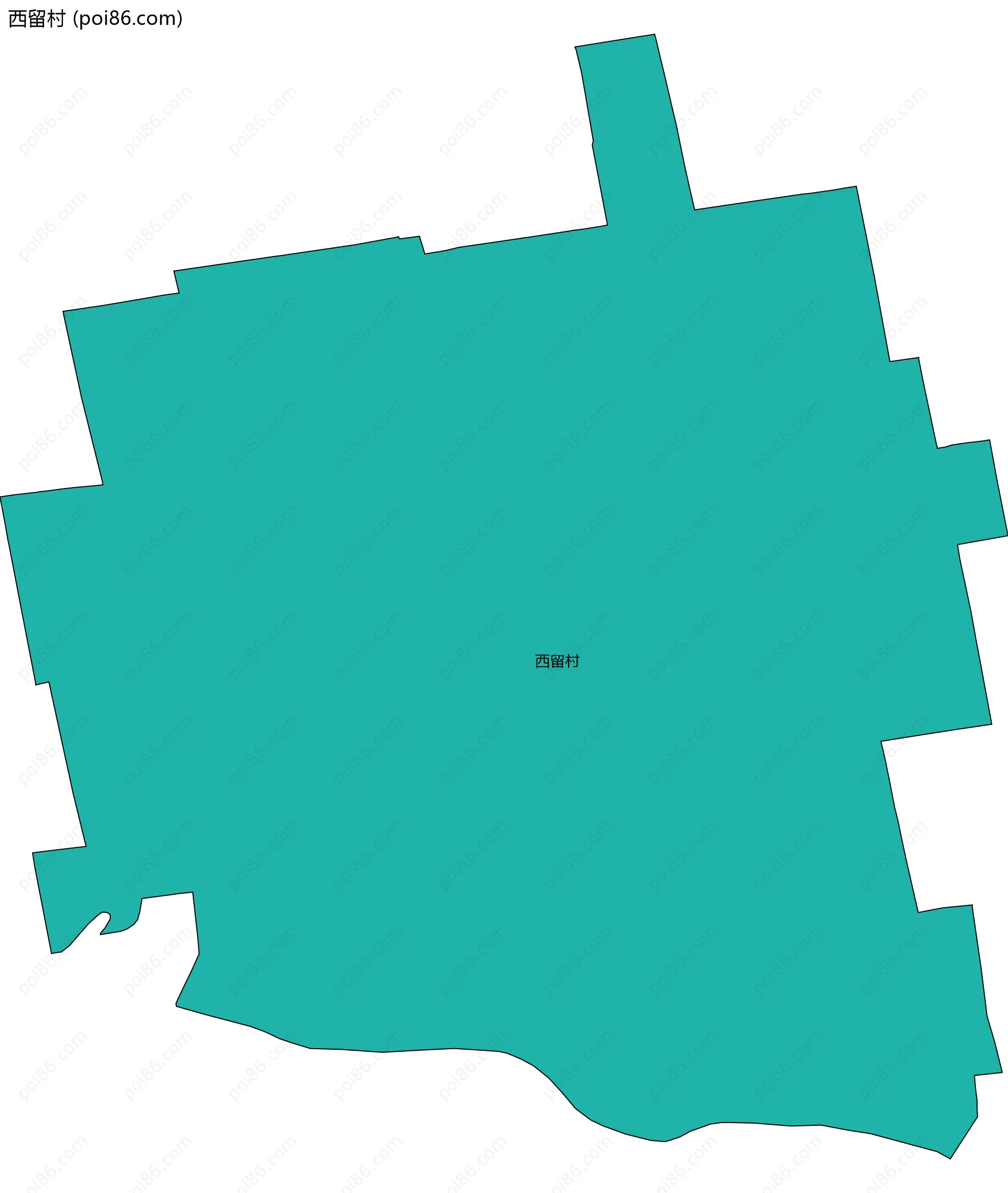 西留村边界地图