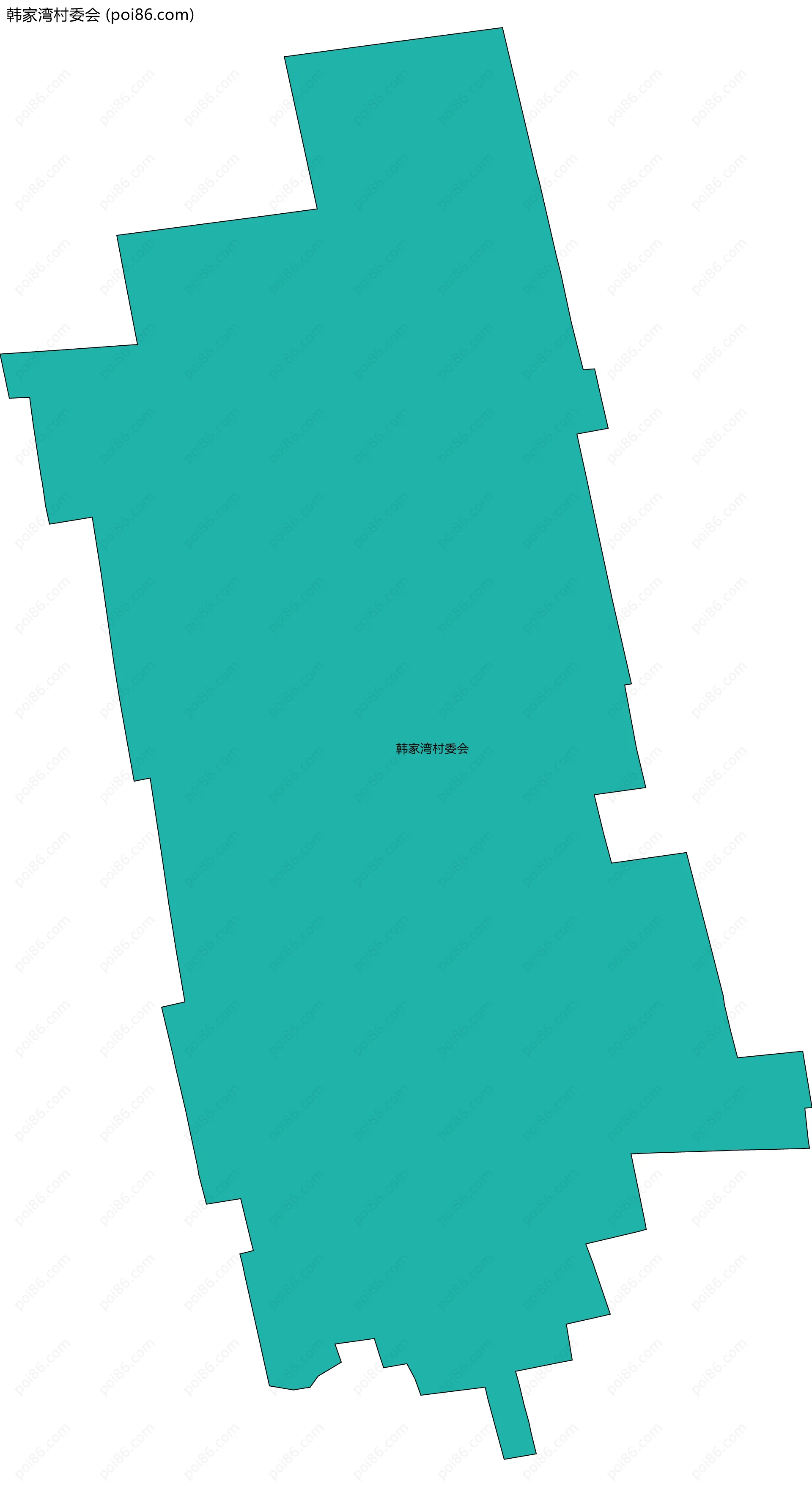 韩家湾村委会边界地图