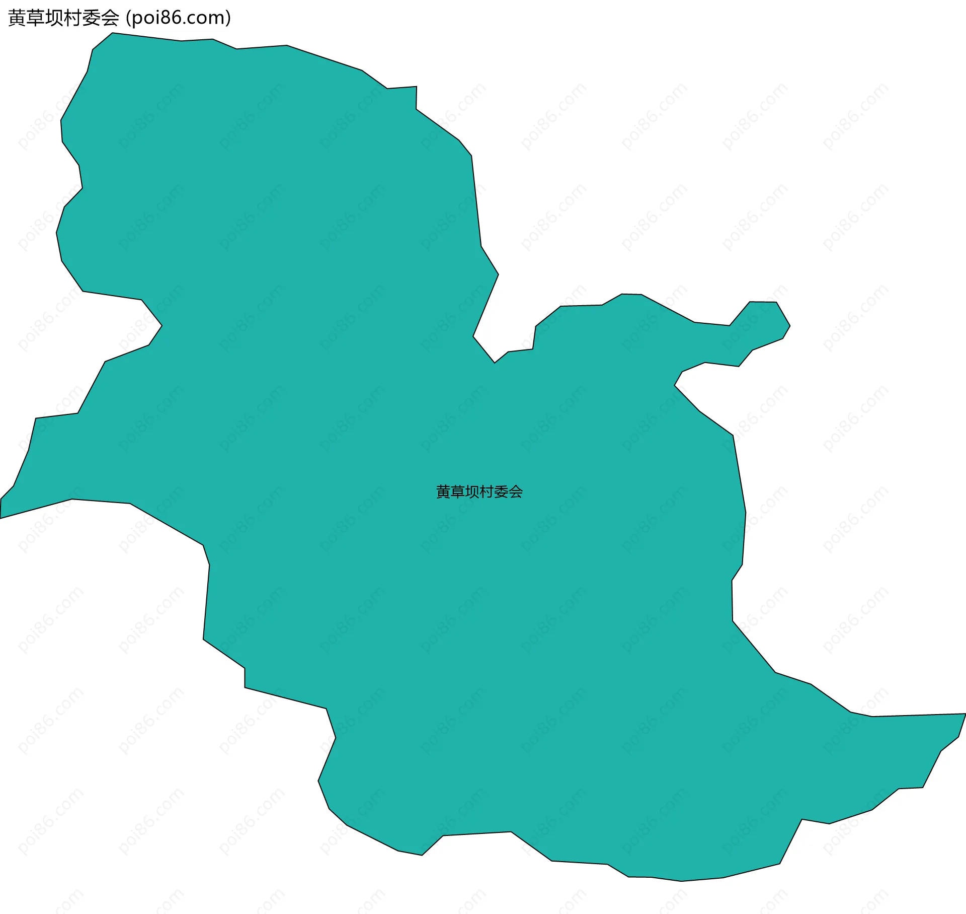 黄草坝村委会边界地图