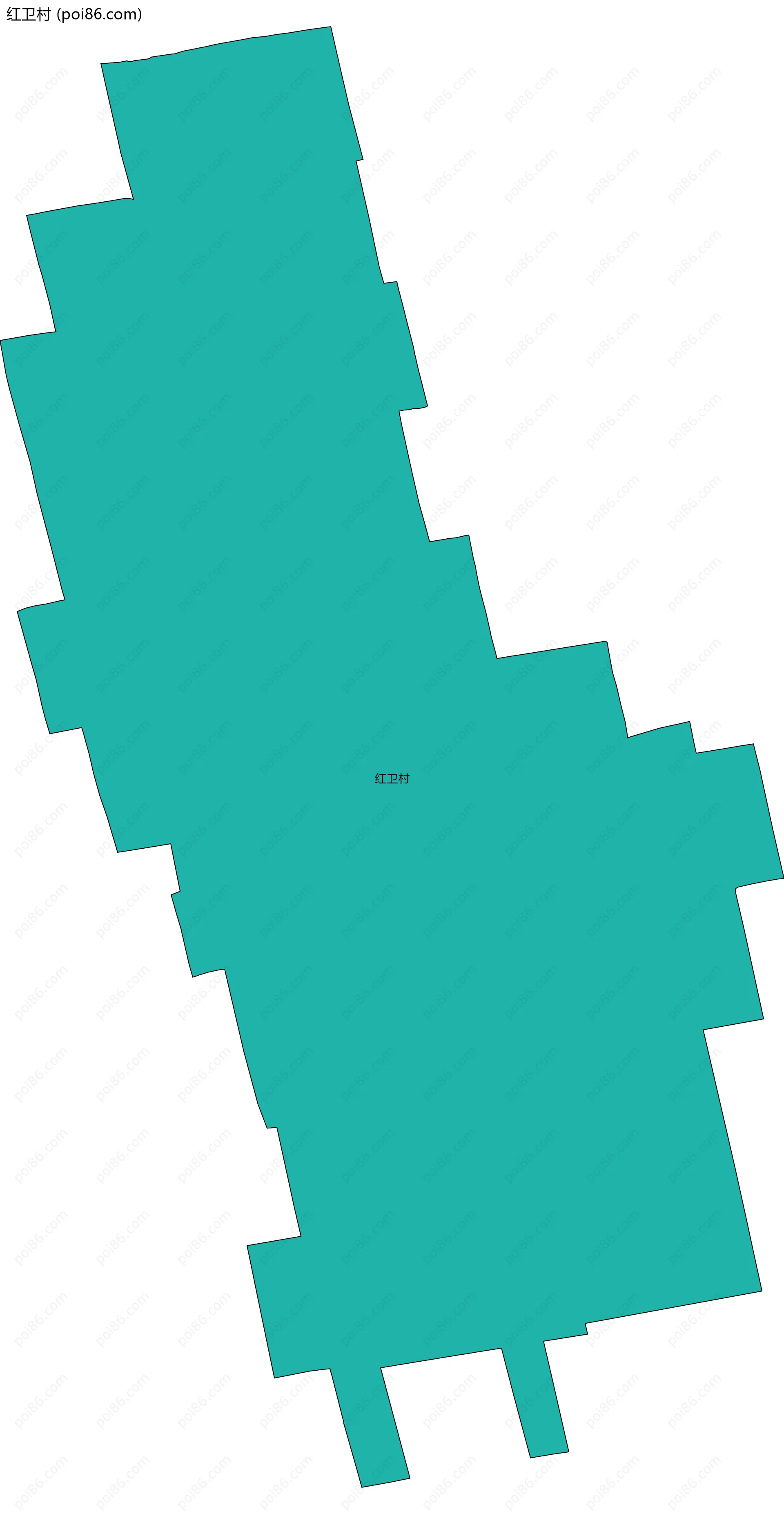 红卫村边界地图