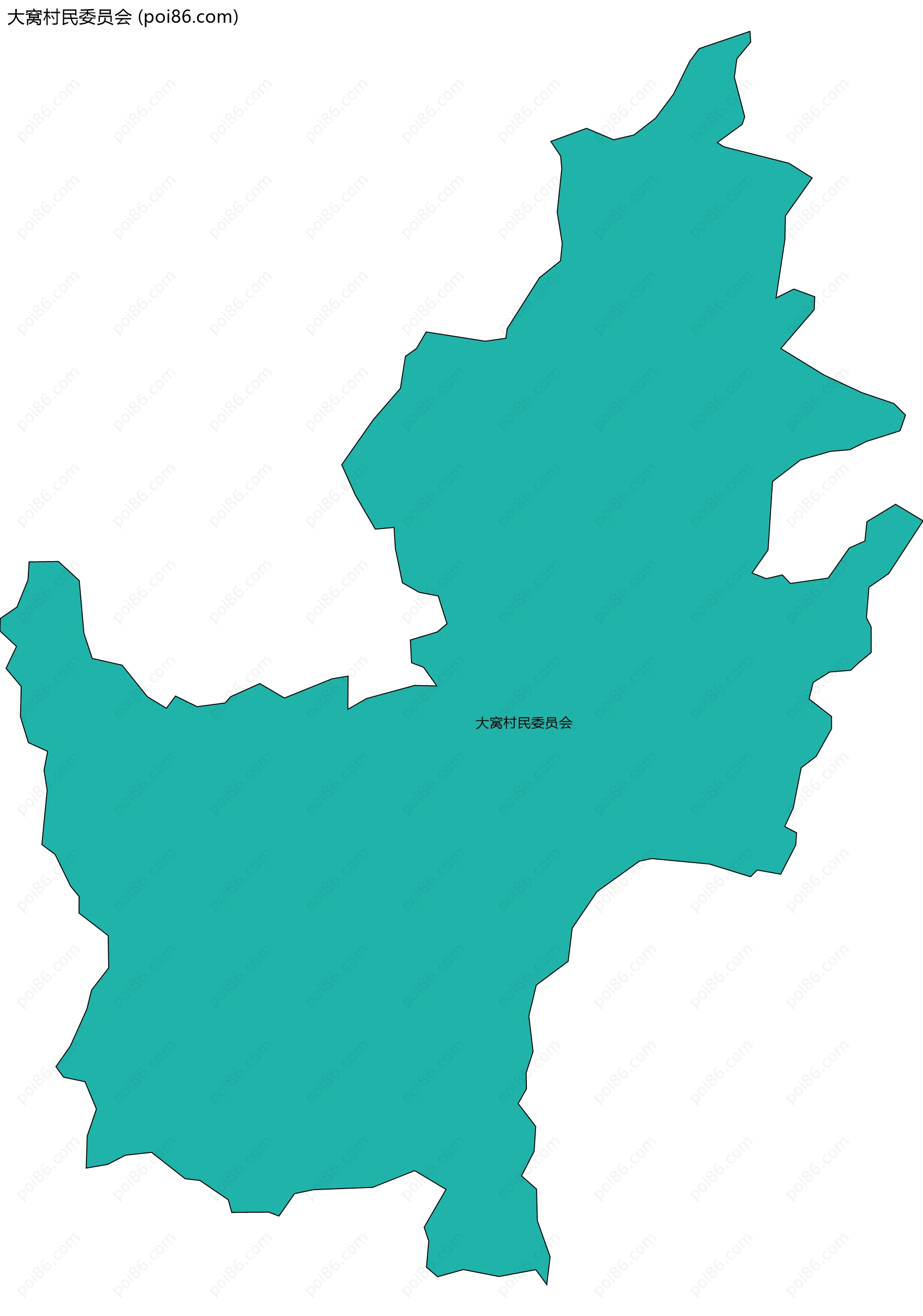 大窝村民委员会边界地图