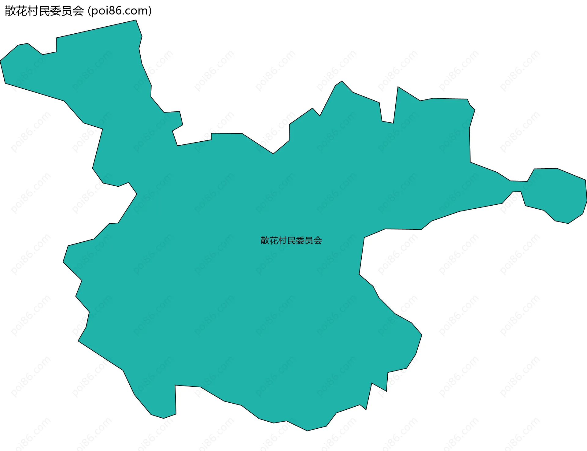 散花村民委员会边界地图