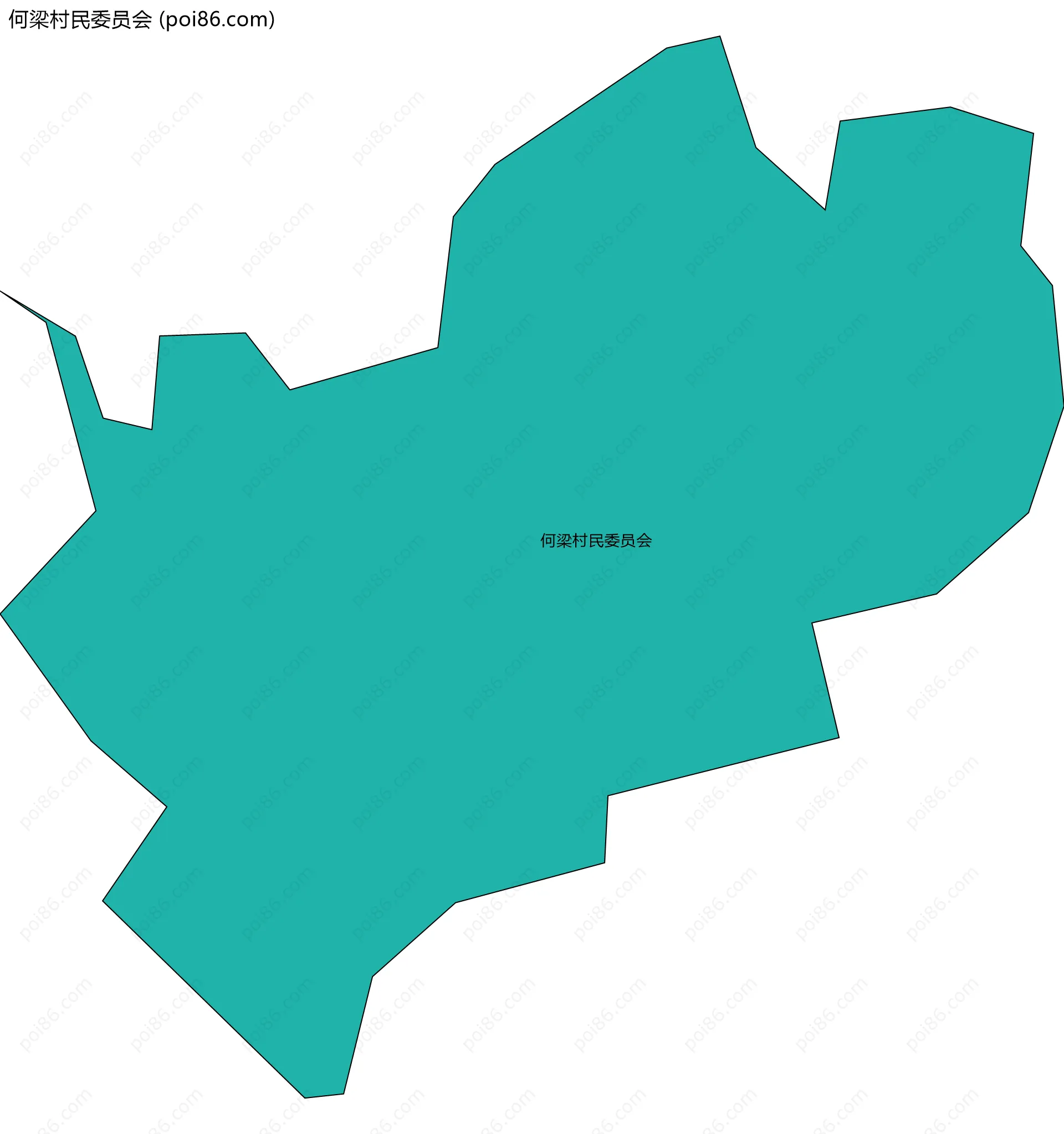 何梁村民委员会边界地图