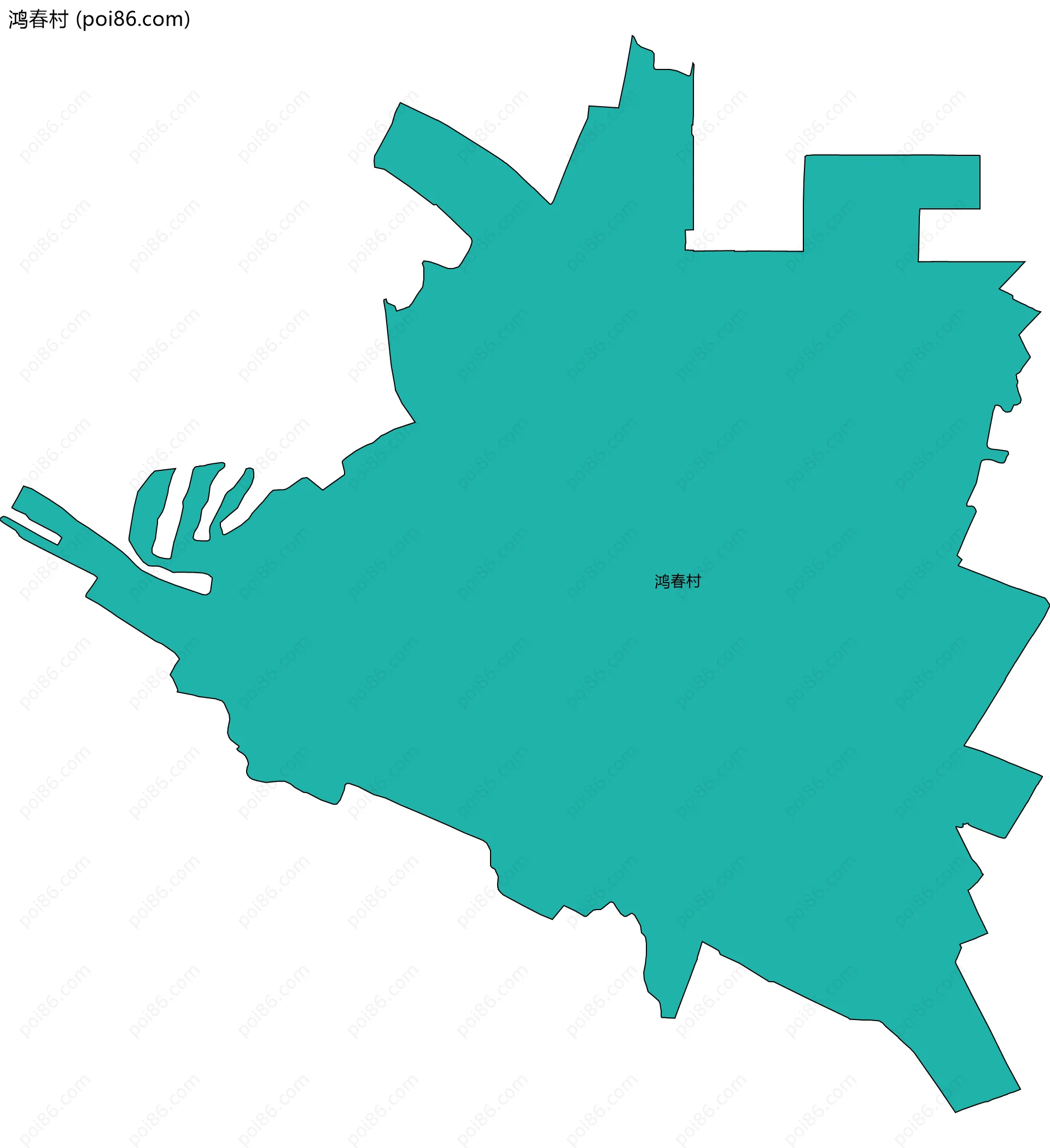 鸿春村边界地图