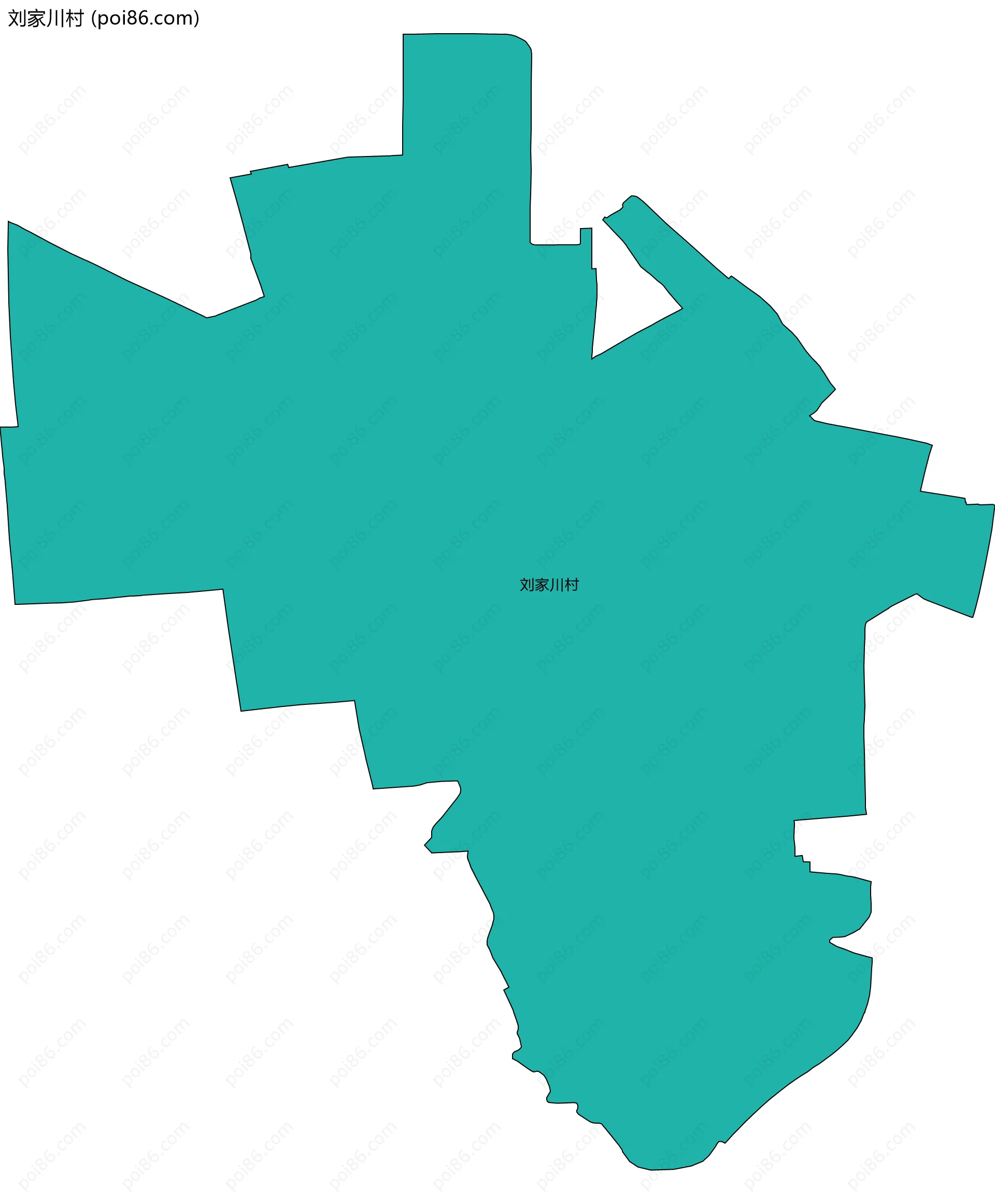 刘家川村边界地图