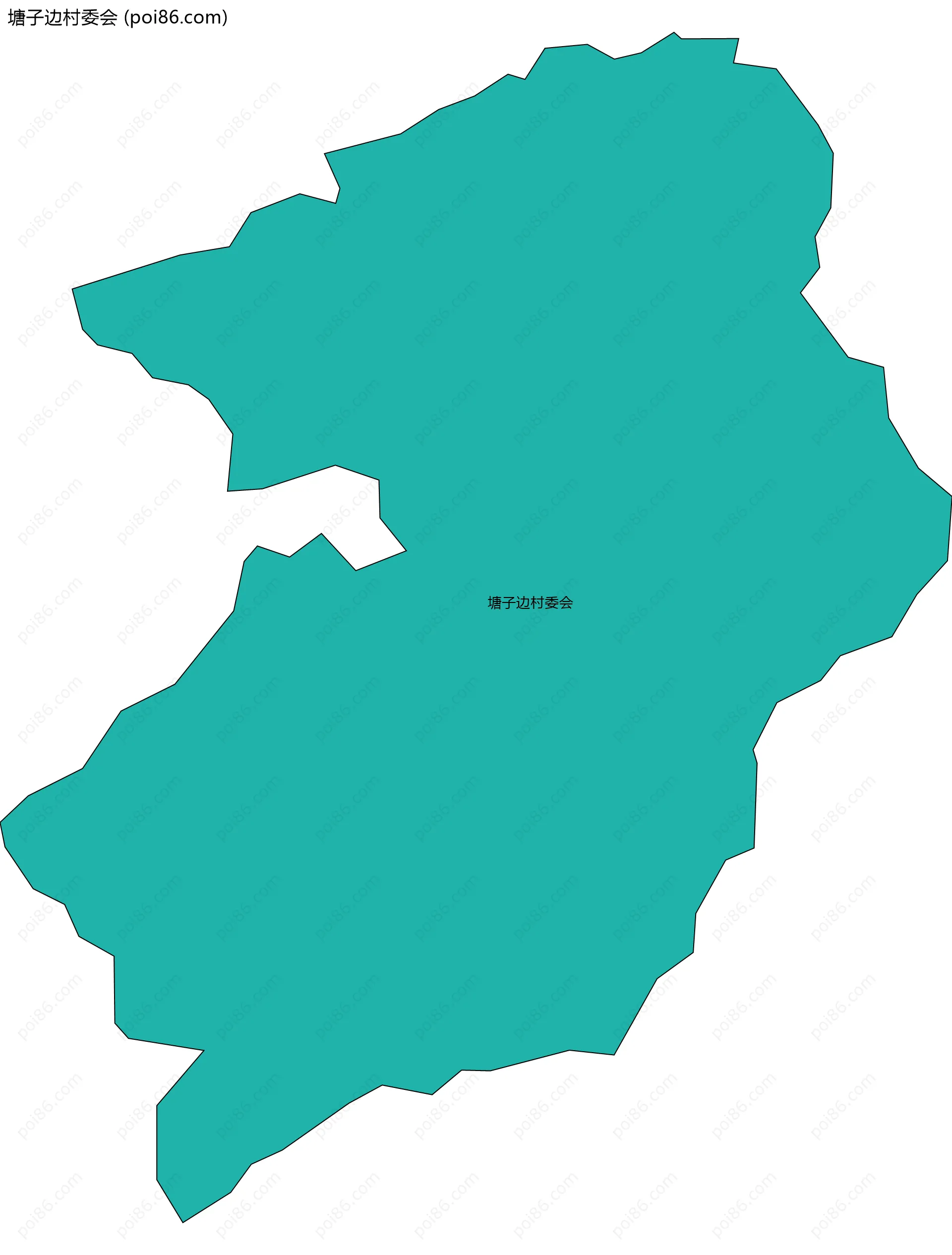 塘子边村委会边界地图