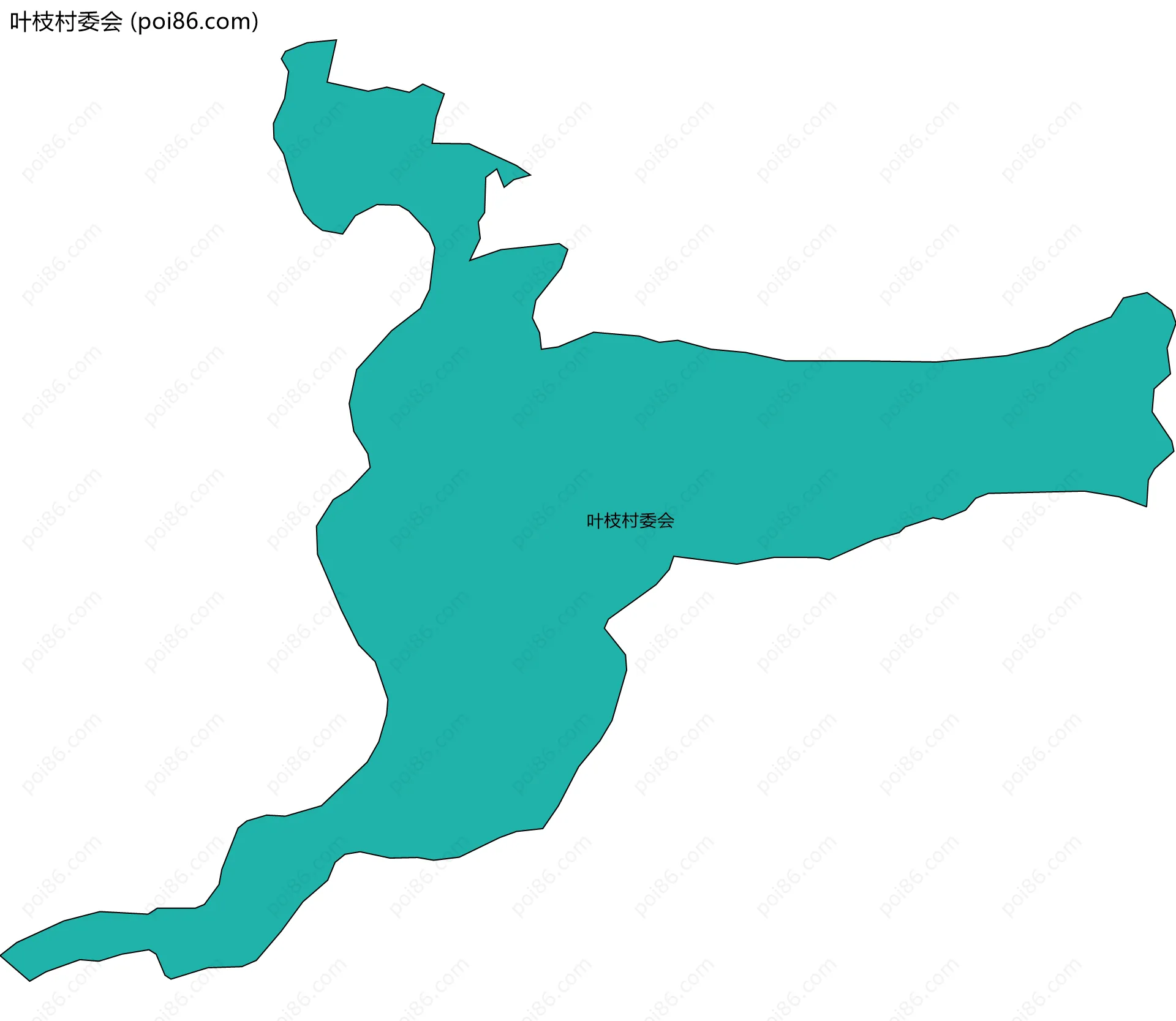 叶枝村委会边界地图