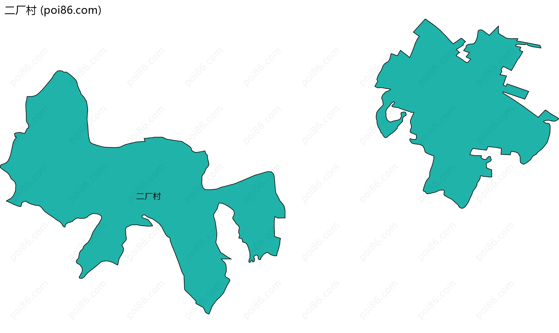 二厂村边界地图
