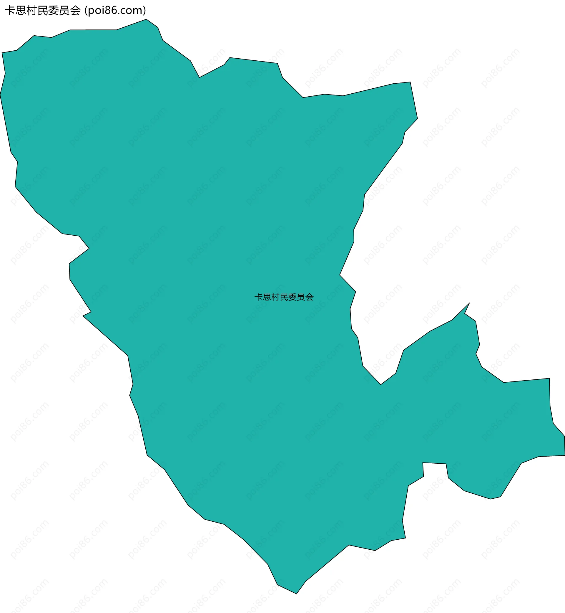 卡思村民委员会边界地图