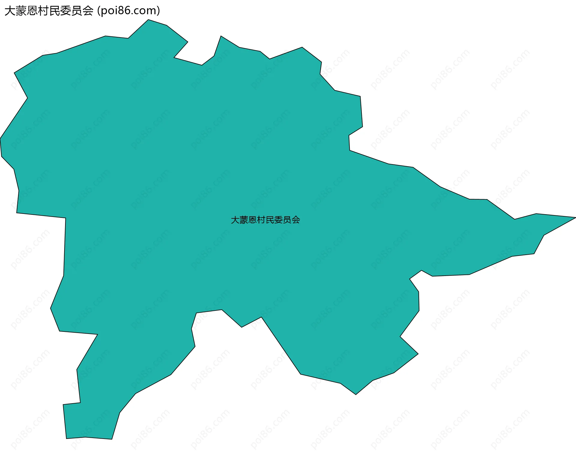 大蒙恩村民委员会边界地图