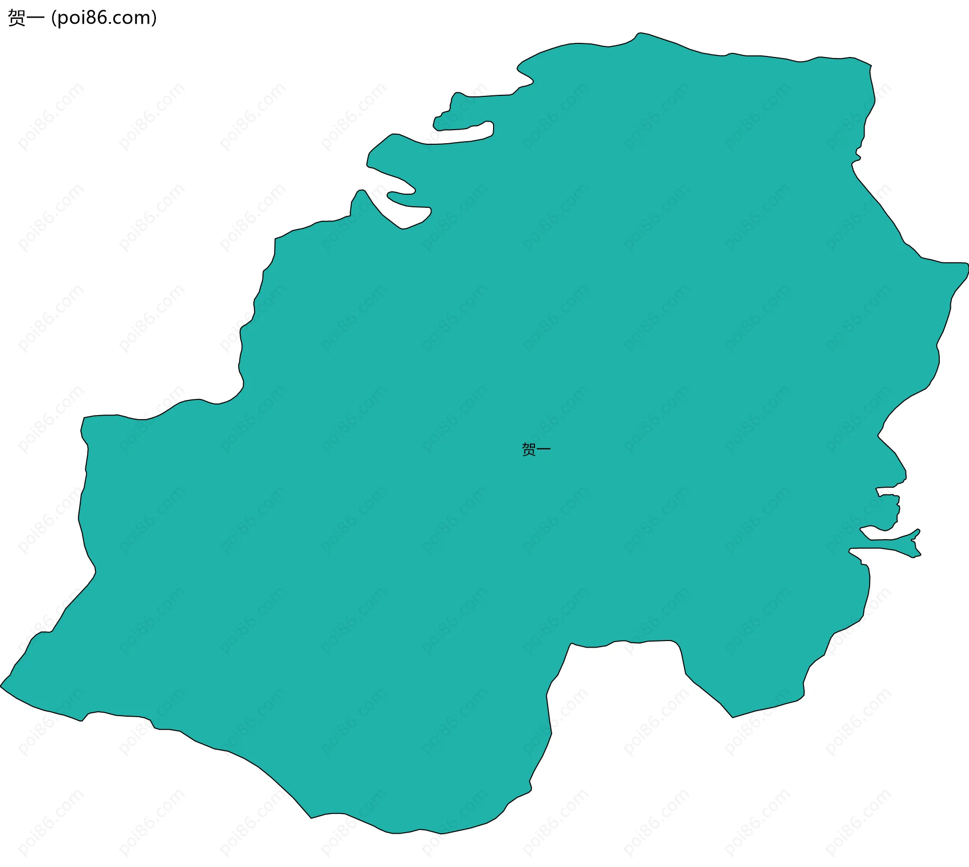 贺一边界地图