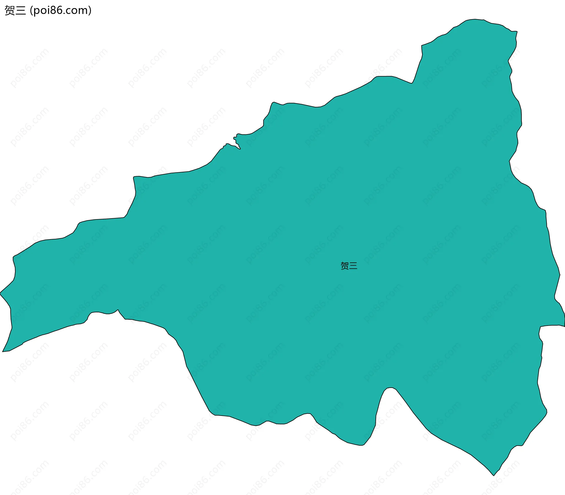贺三边界地图