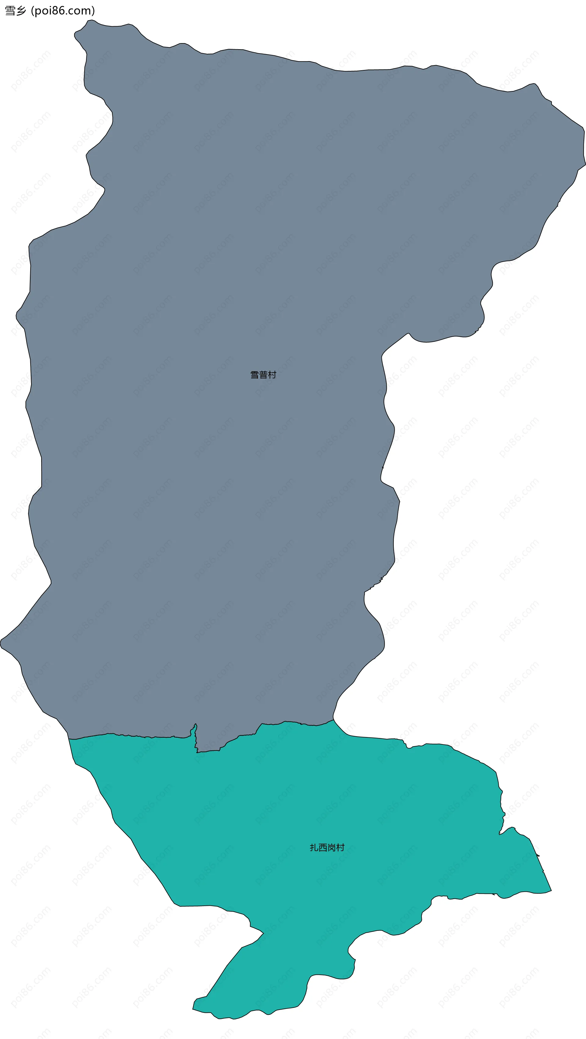 雪乡边界地图(五级行政区划)
