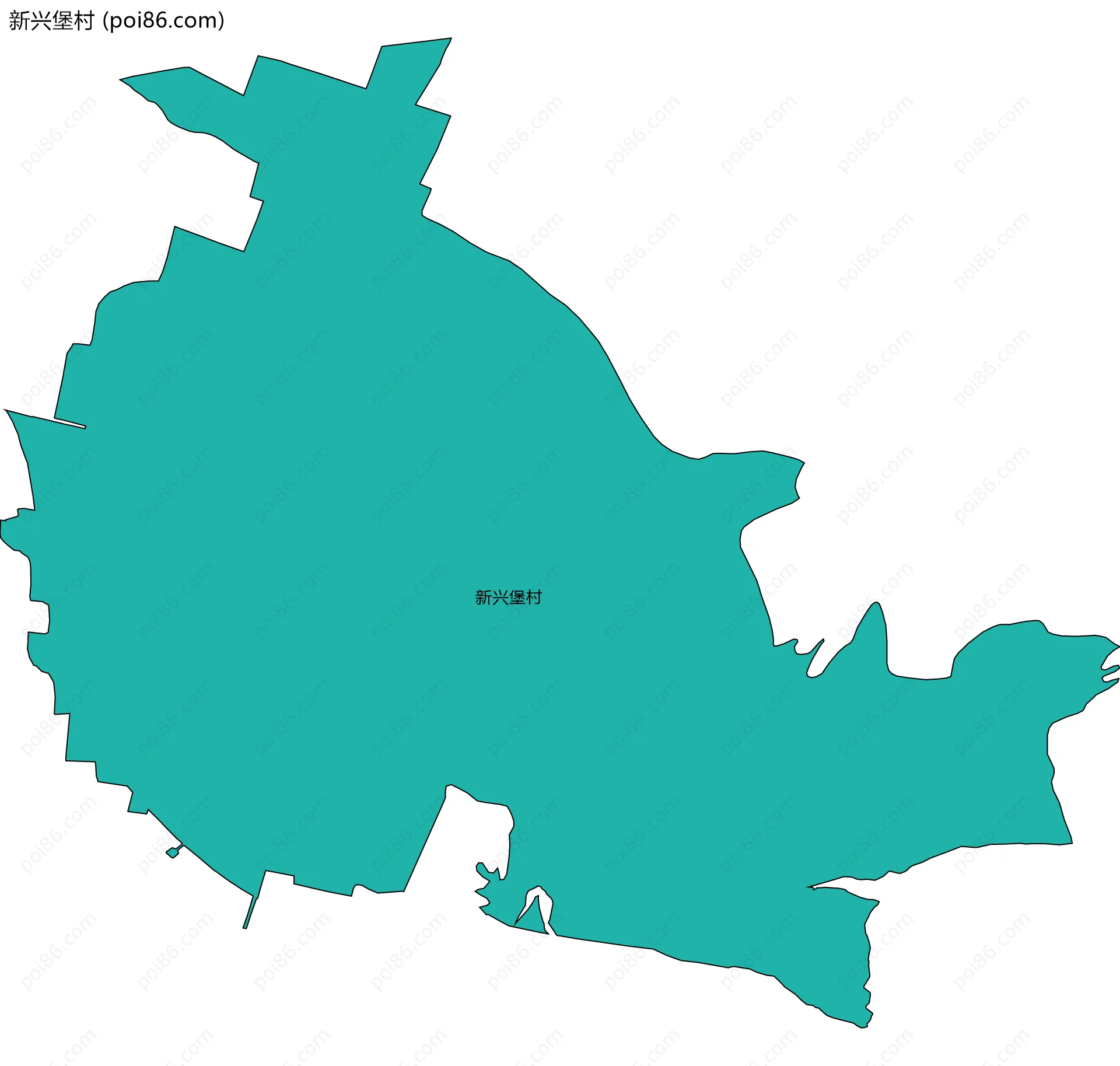 新兴堡村边界地图