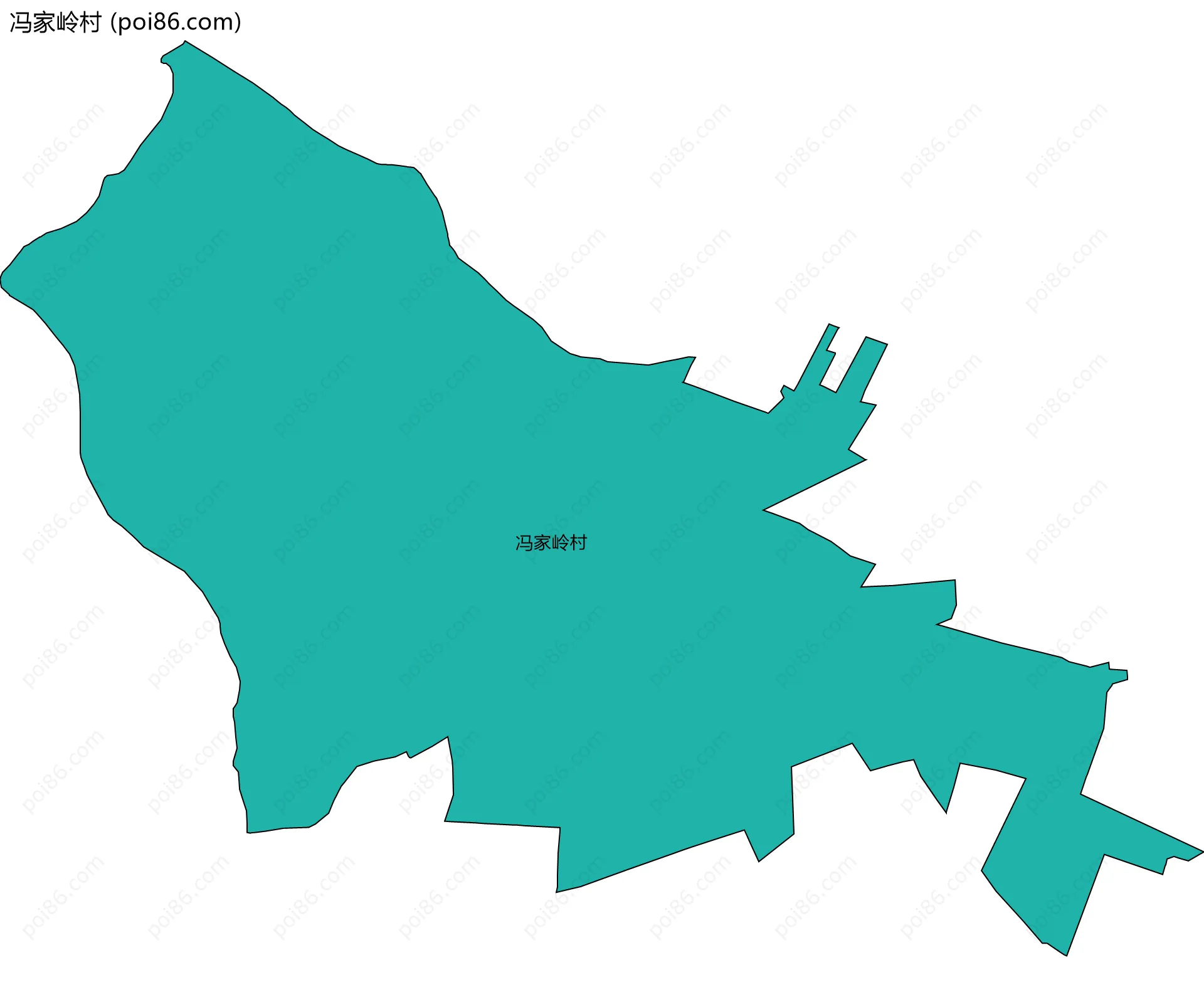 冯家岭村边界地图