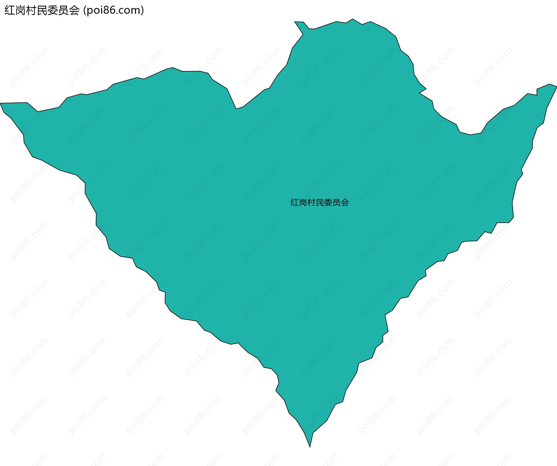 红岗村民委员会边界地图