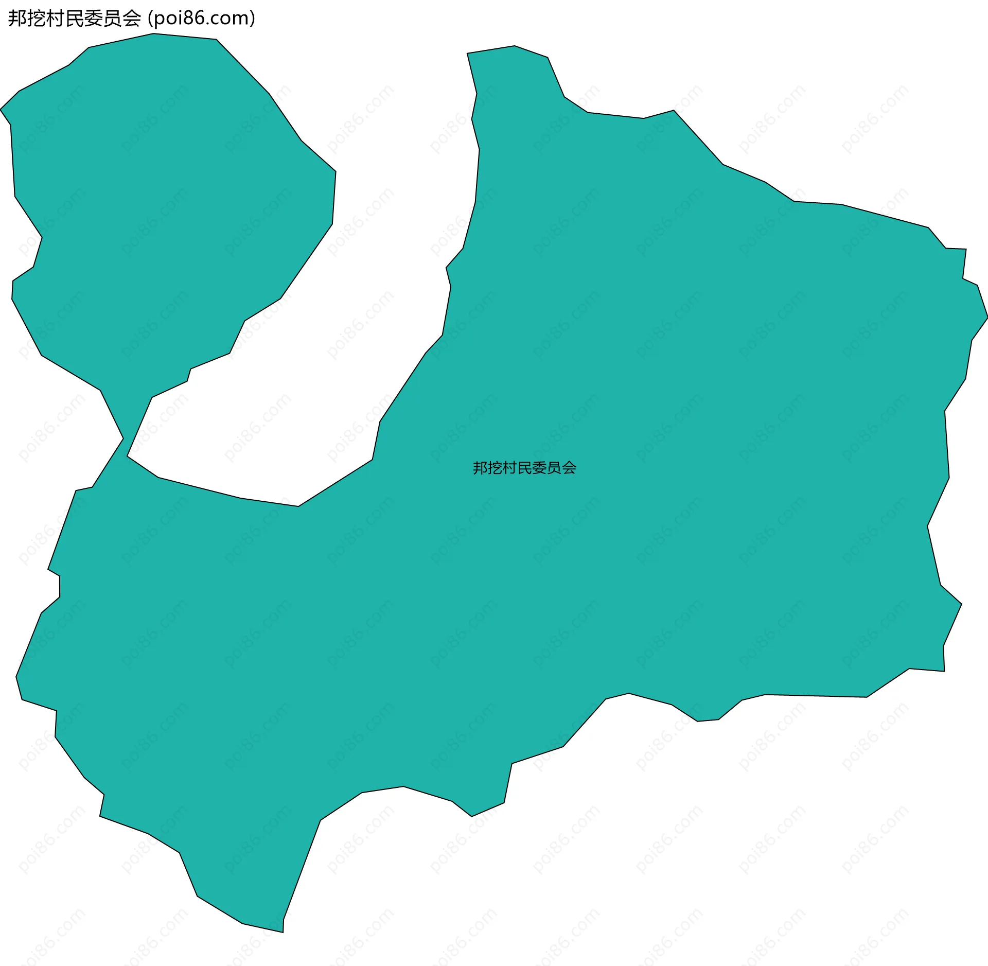 邦挖村民委员会边界地图