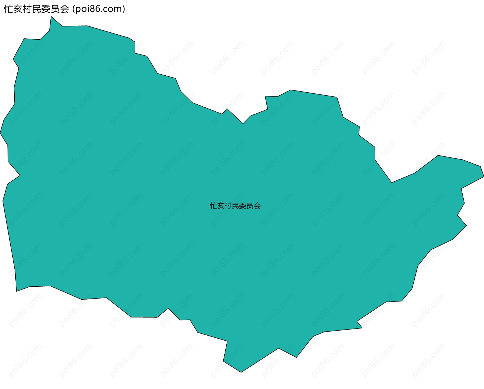 忙亥村民委员会边界地图
