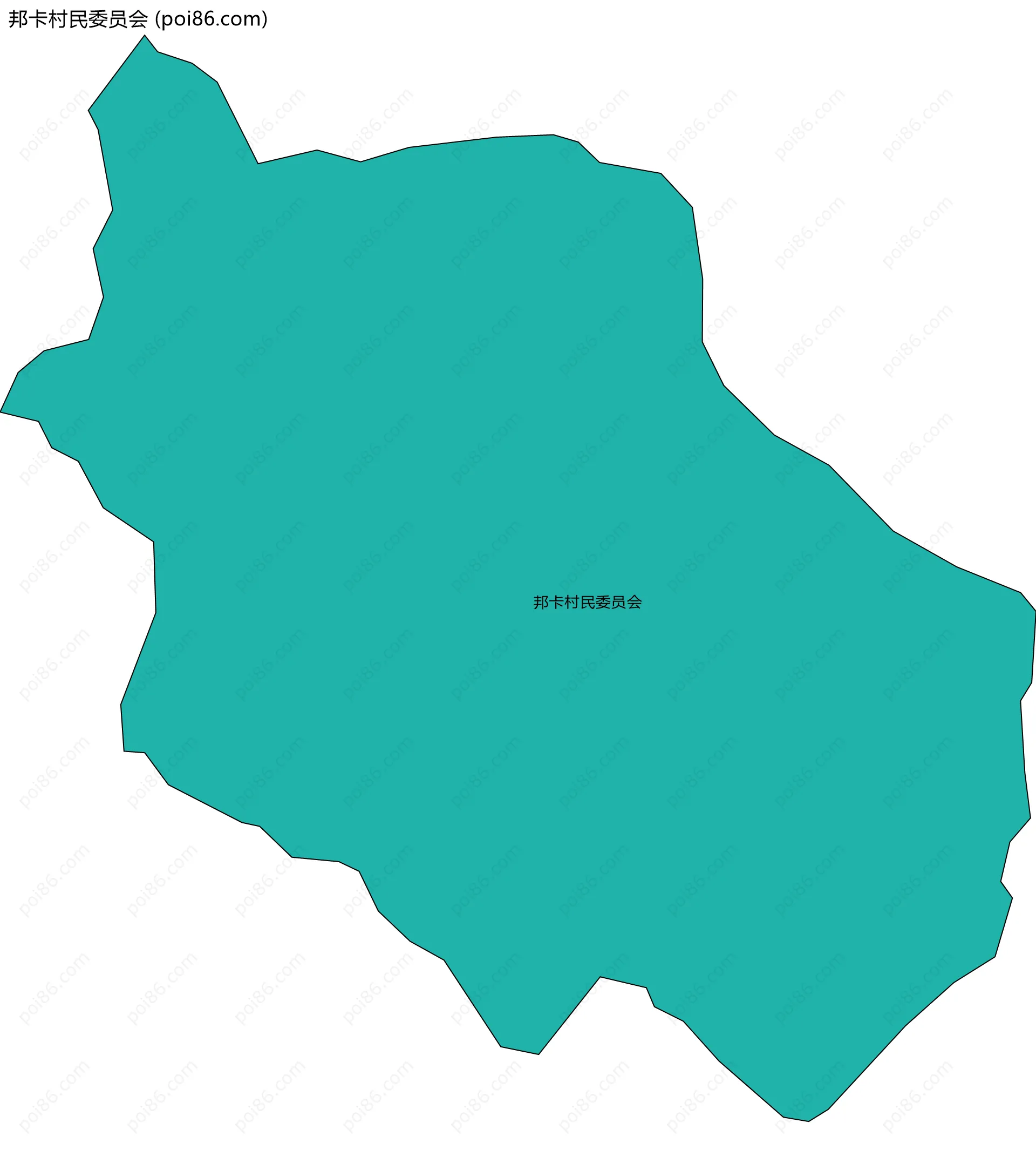 邦卡村民委员会边界地图