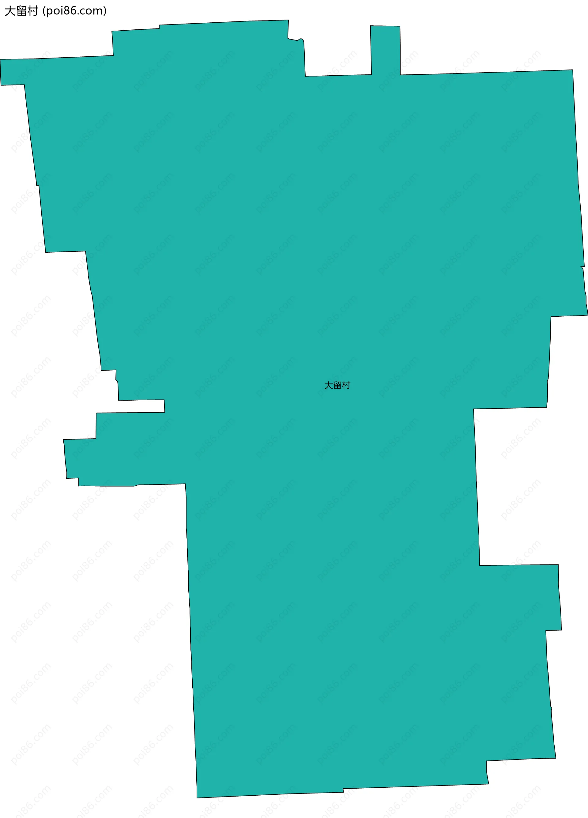 大留村边界地图