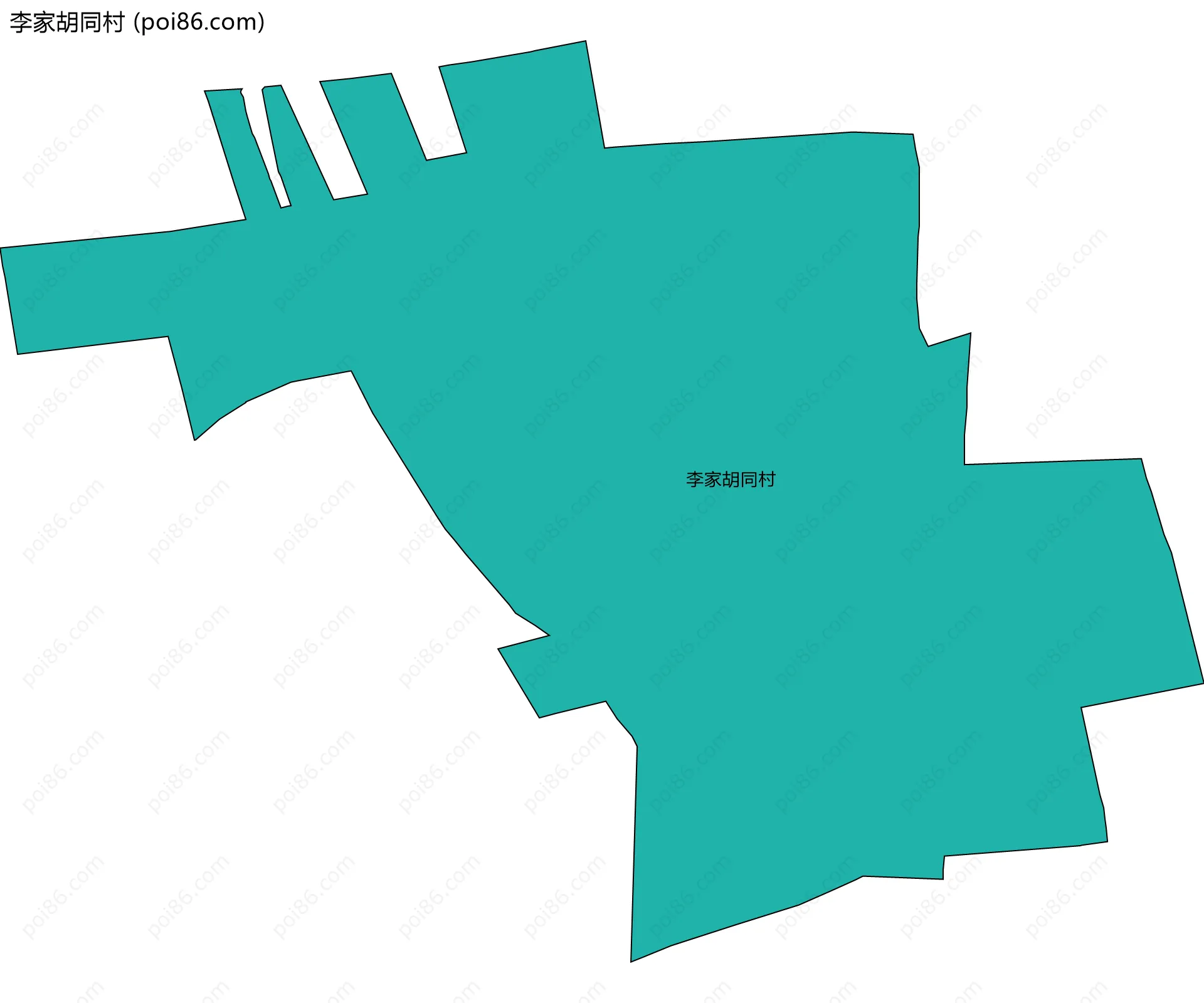 李家胡同村边界地图