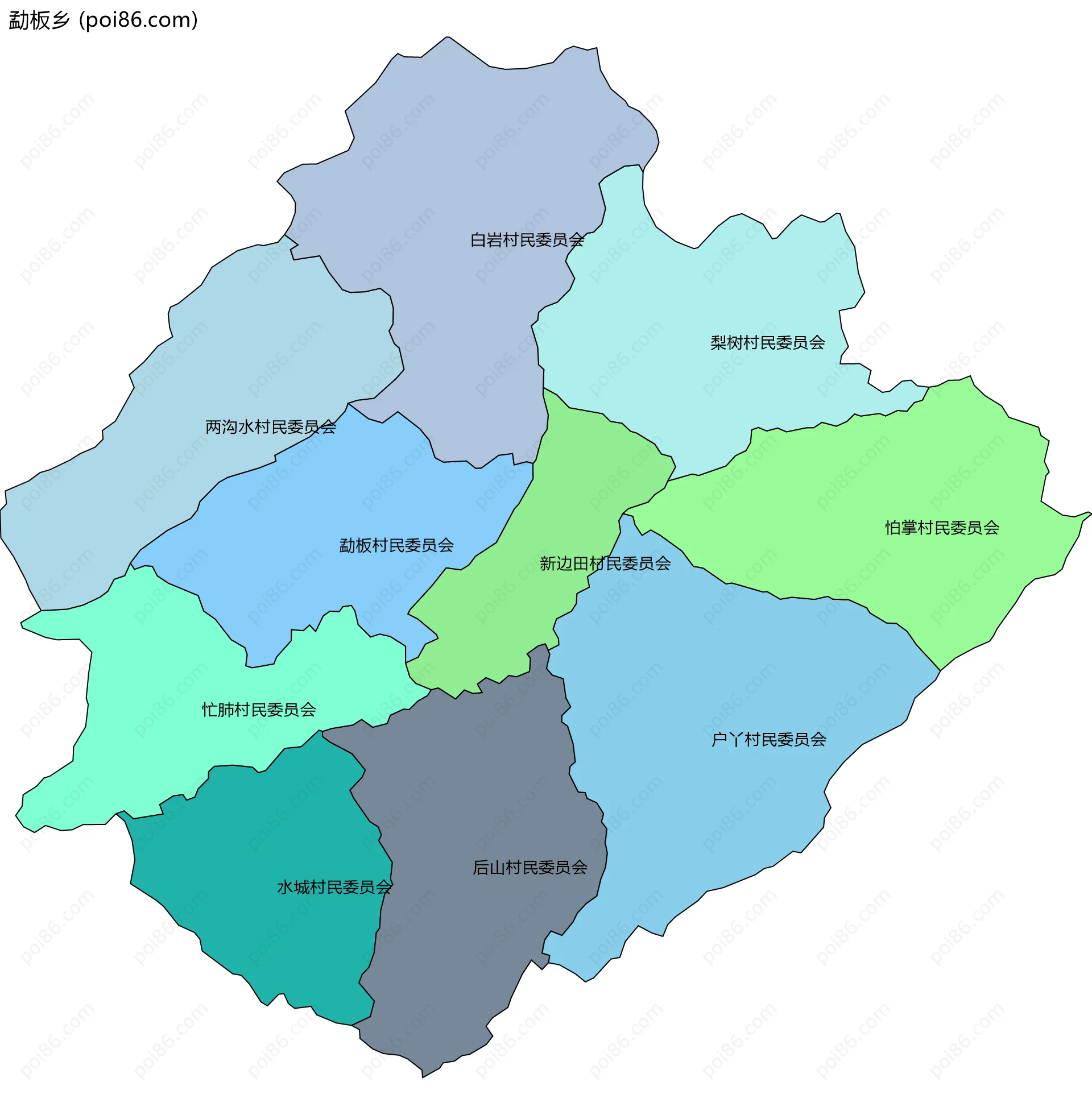勐板乡边界地图(五级行政区划)
