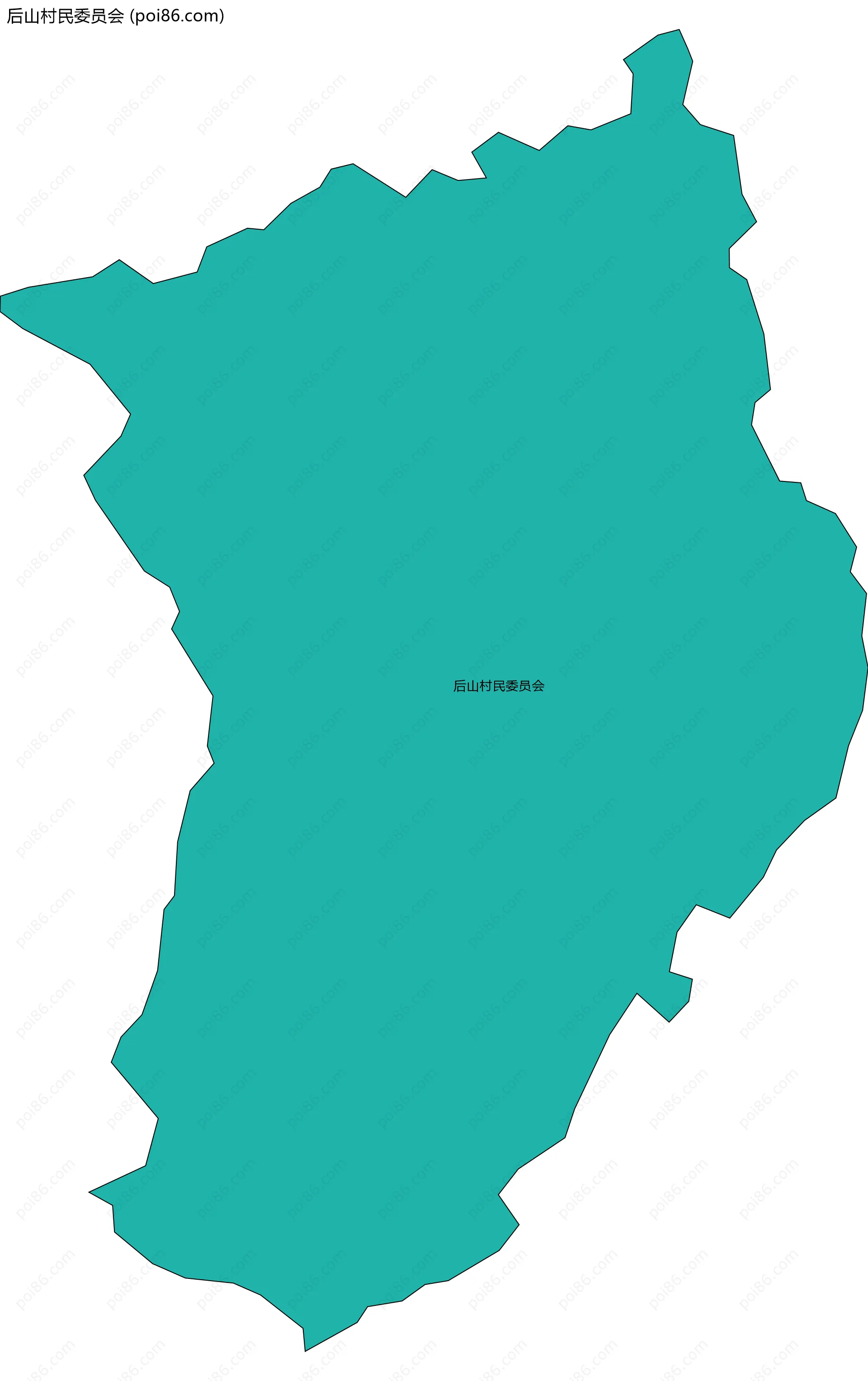 后山村民委员会边界地图