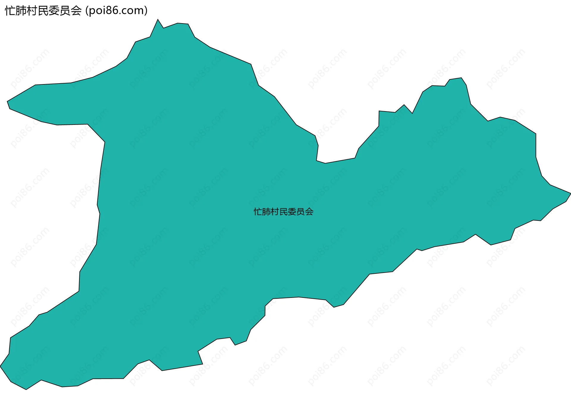 忙肺村民委员会边界地图