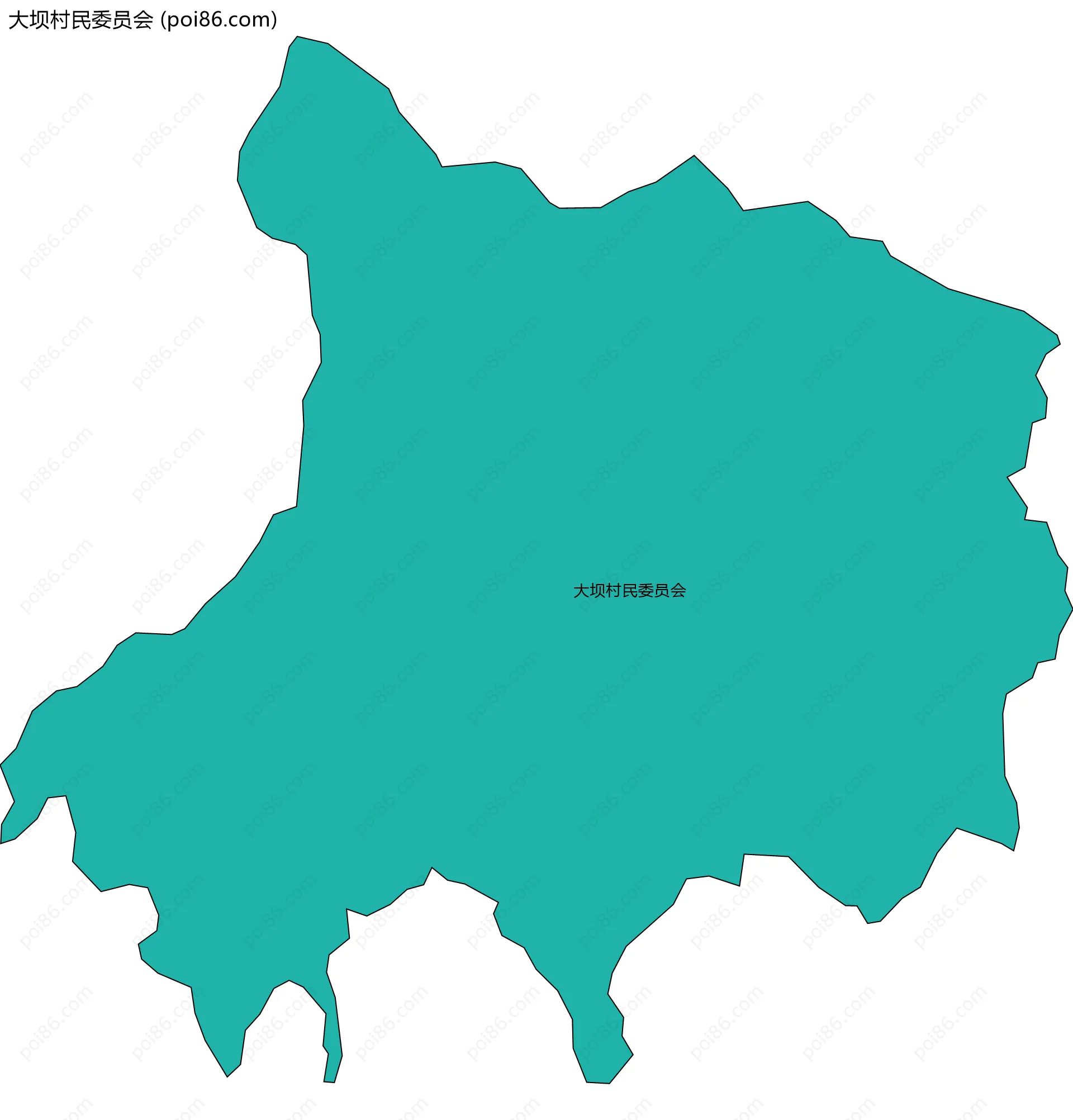 大坝村民委员会边界地图
