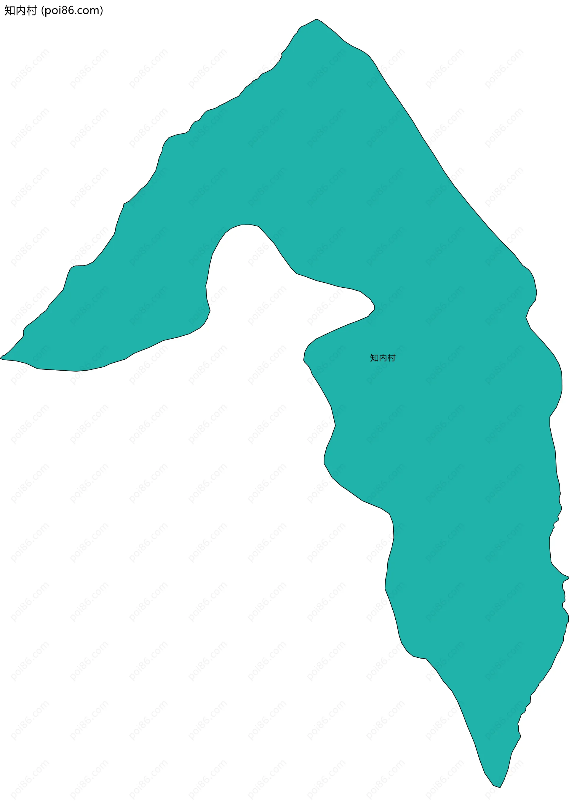 知内村边界地图