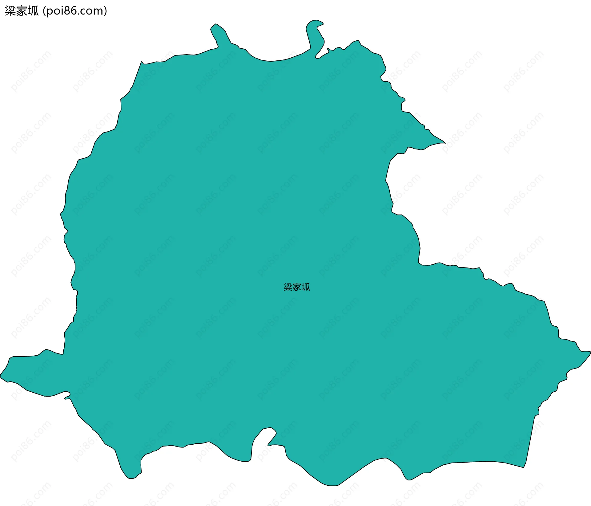 梁家坬边界地图