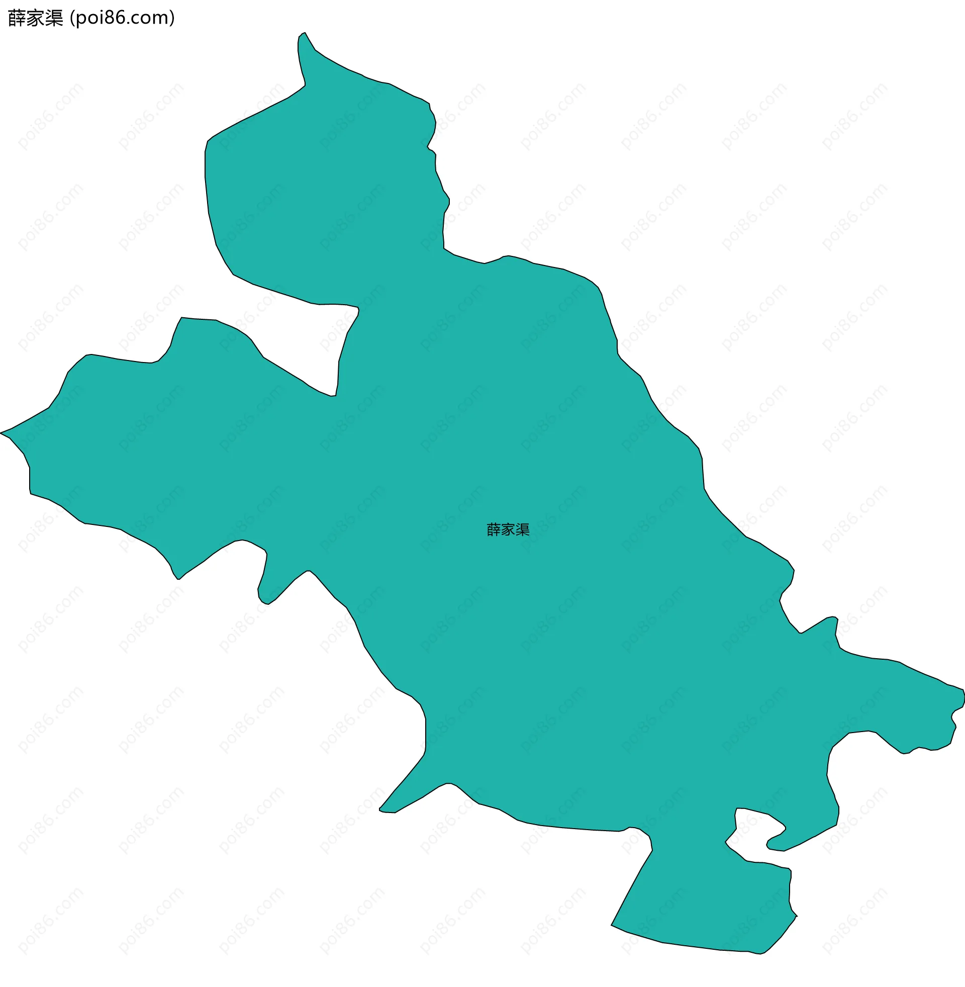 薛家渠边界地图