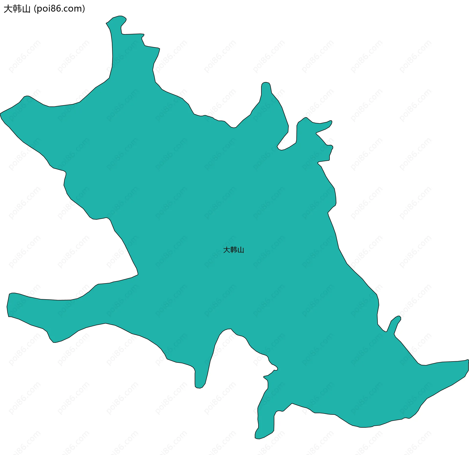 大韩山边界地图