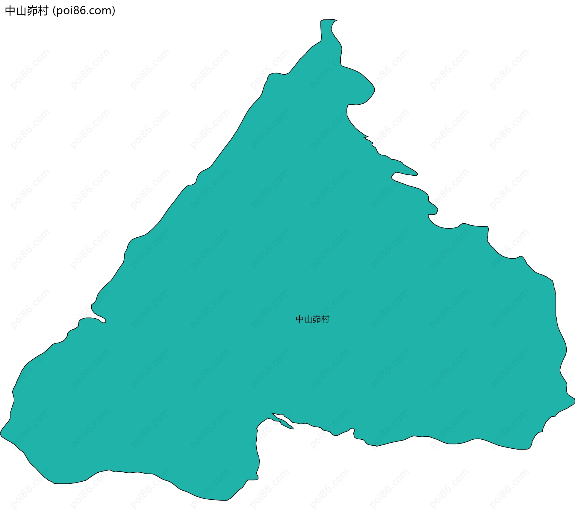 中山峁村边界地图