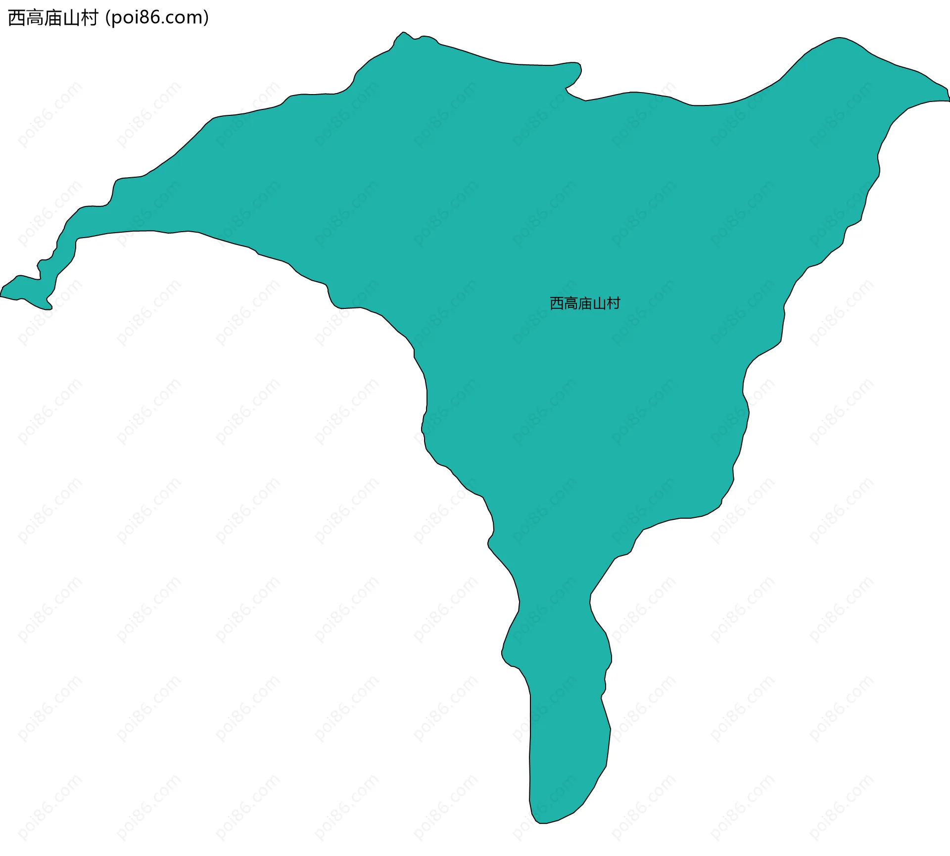 西高庙山村边界地图