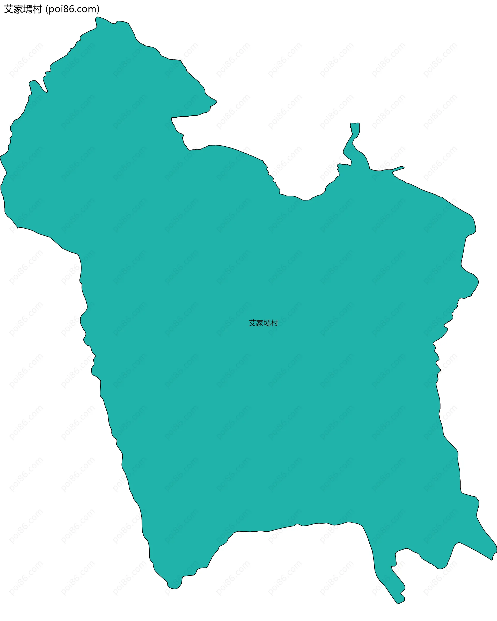 艾家墕村边界地图