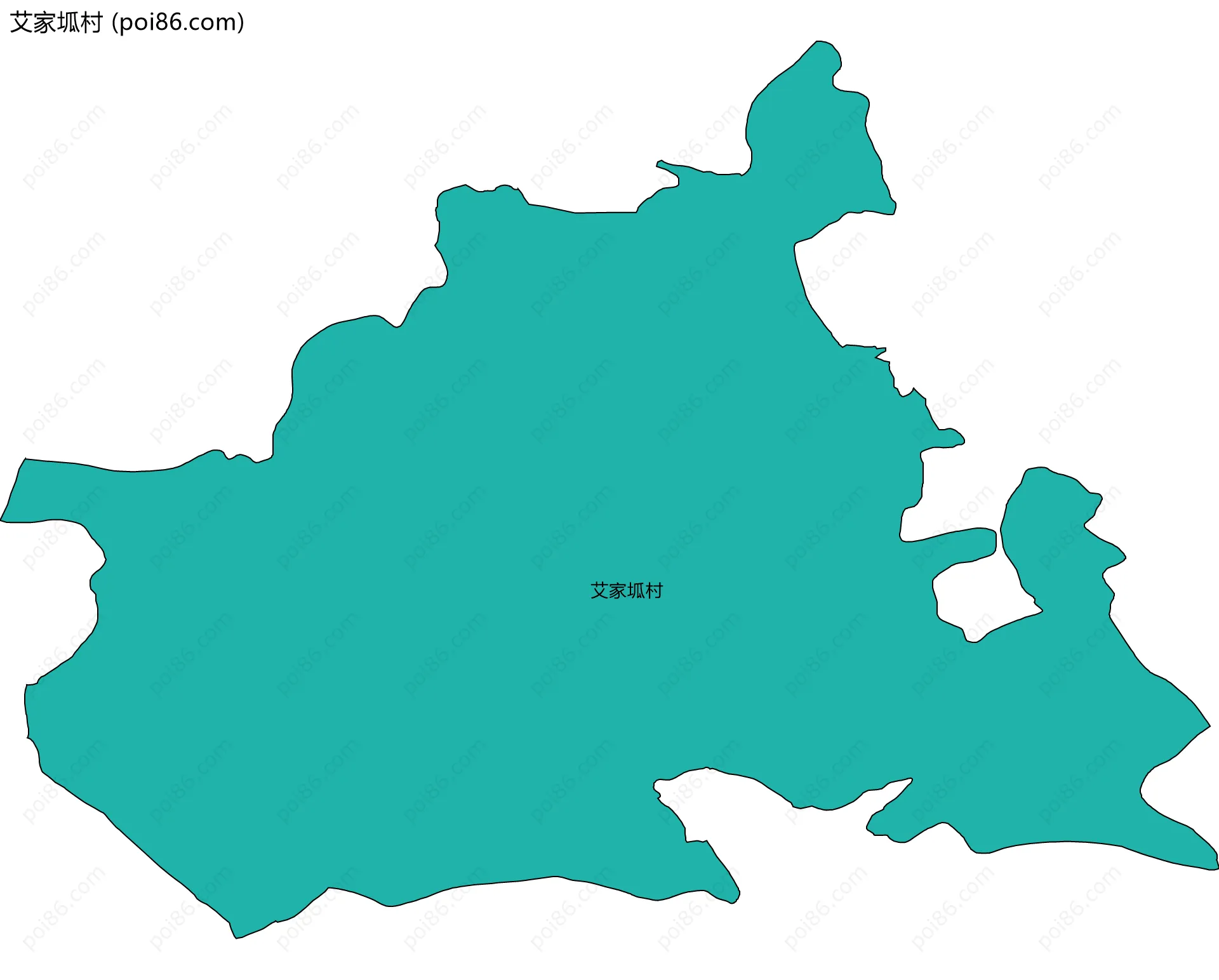 艾家坬村边界地图