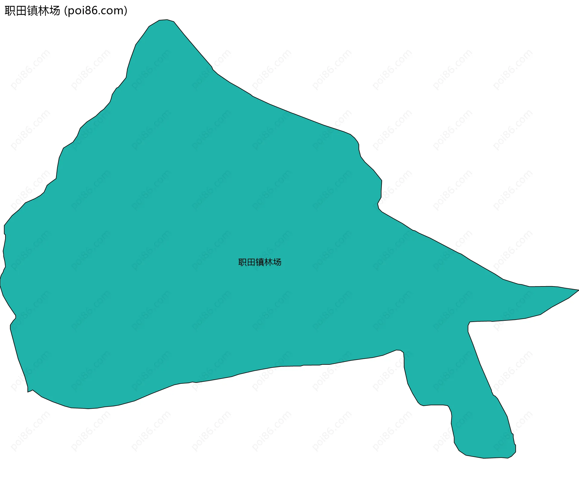 职田镇林场边界地图(五级行政区划)