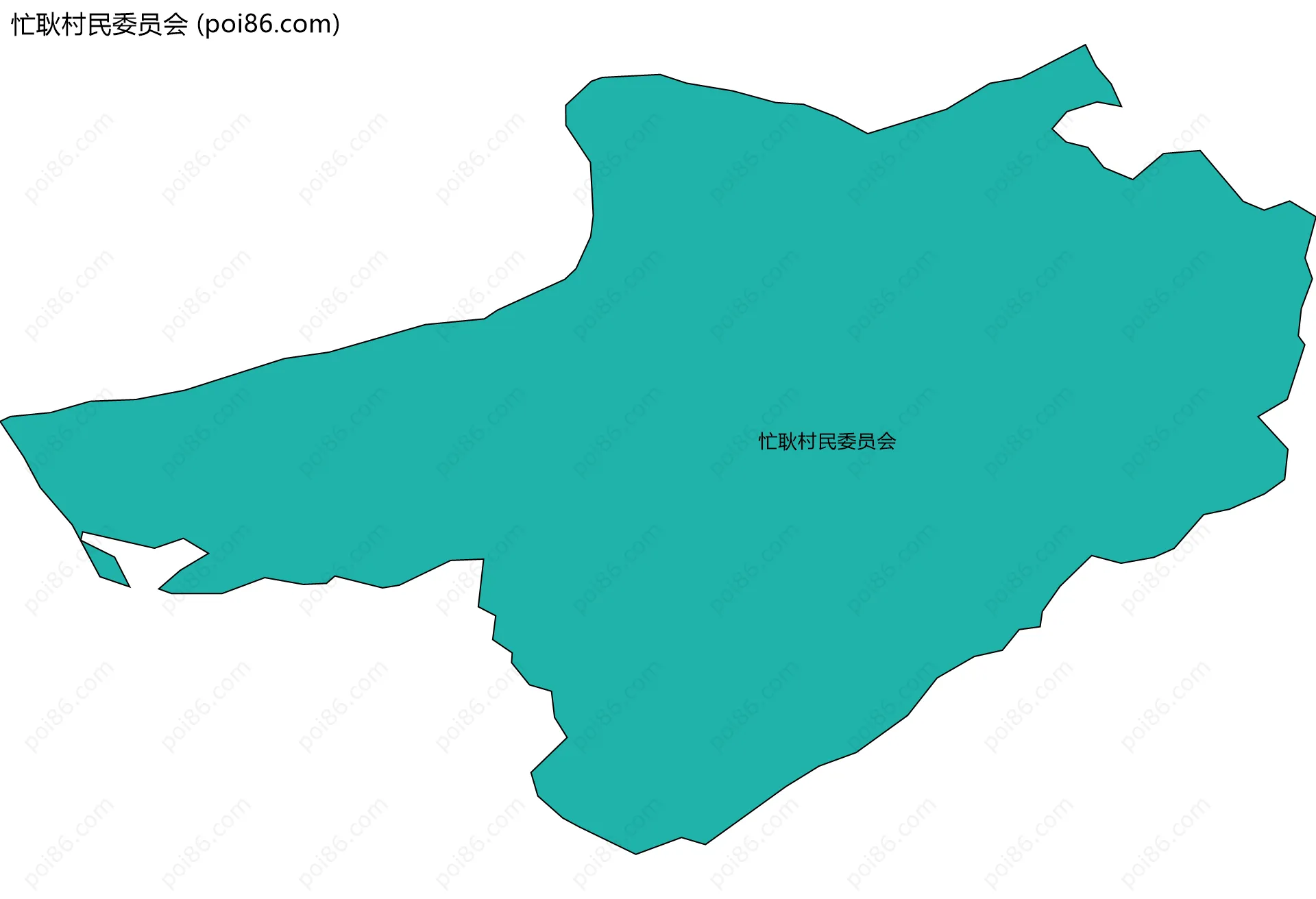 忙耿村民委员会边界地图