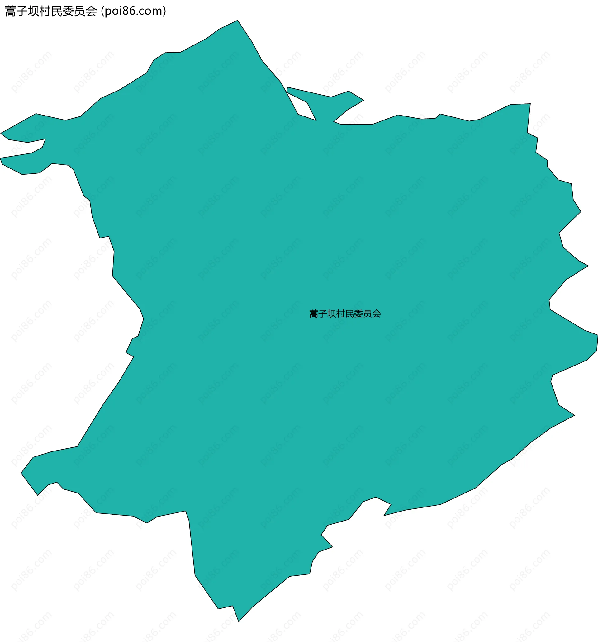 蒿子坝村民委员会边界地图