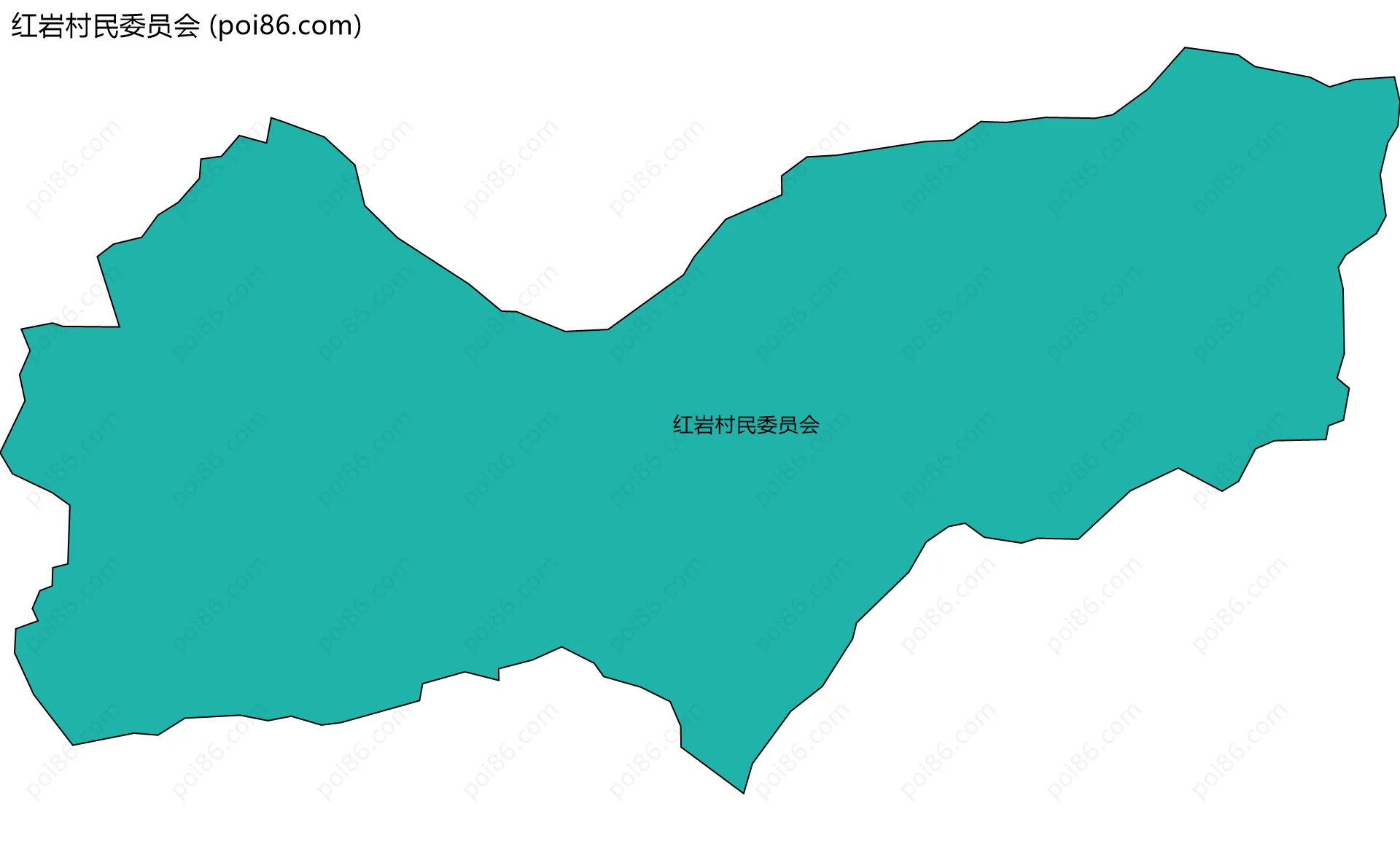 红岩村民委员会边界地图