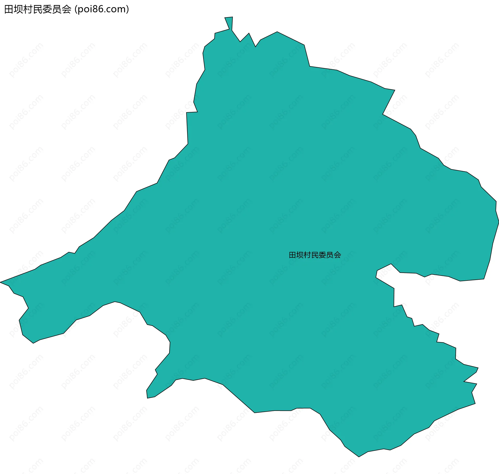 田坝村民委员会边界地图