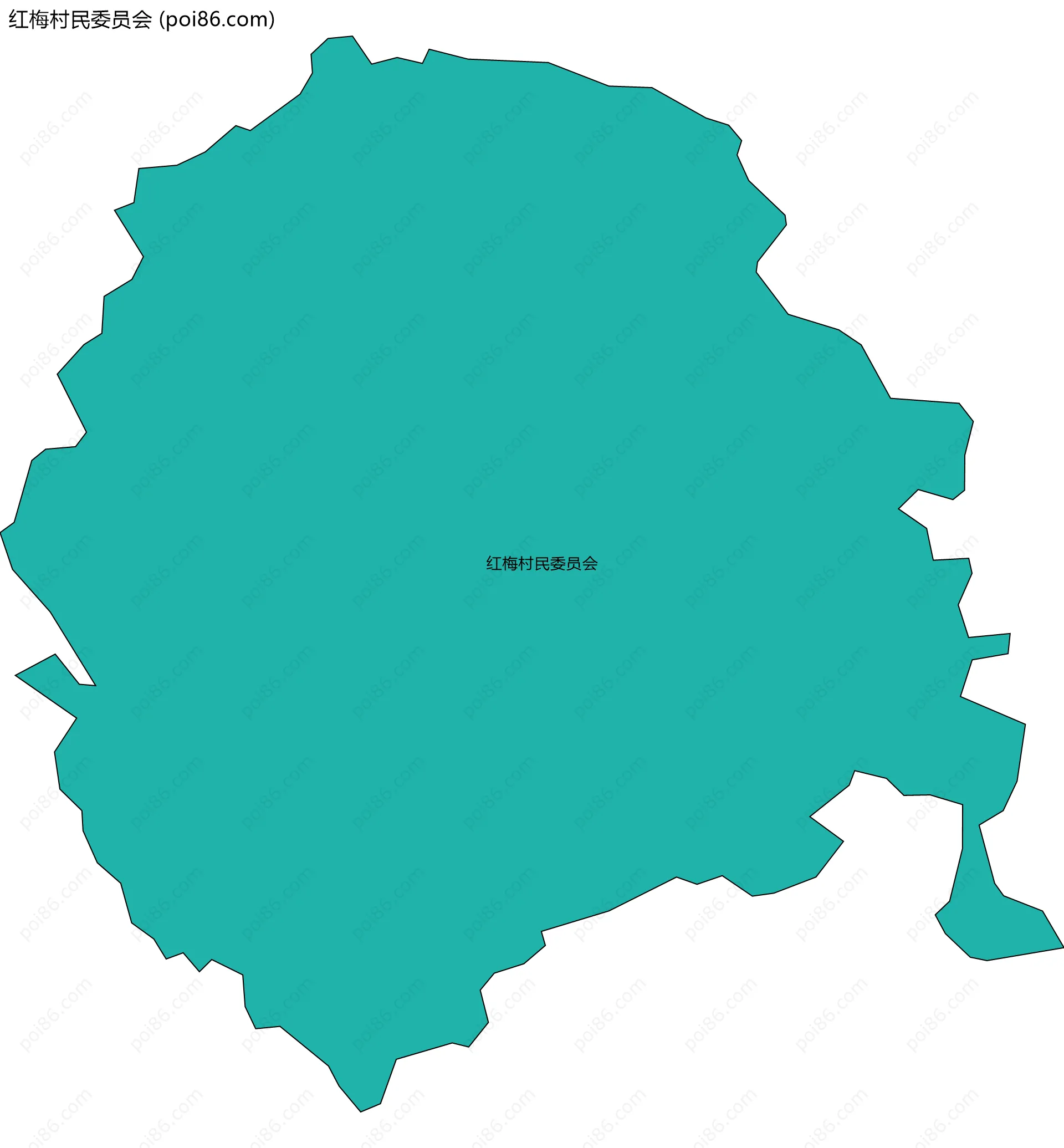 红梅村民委员会边界地图