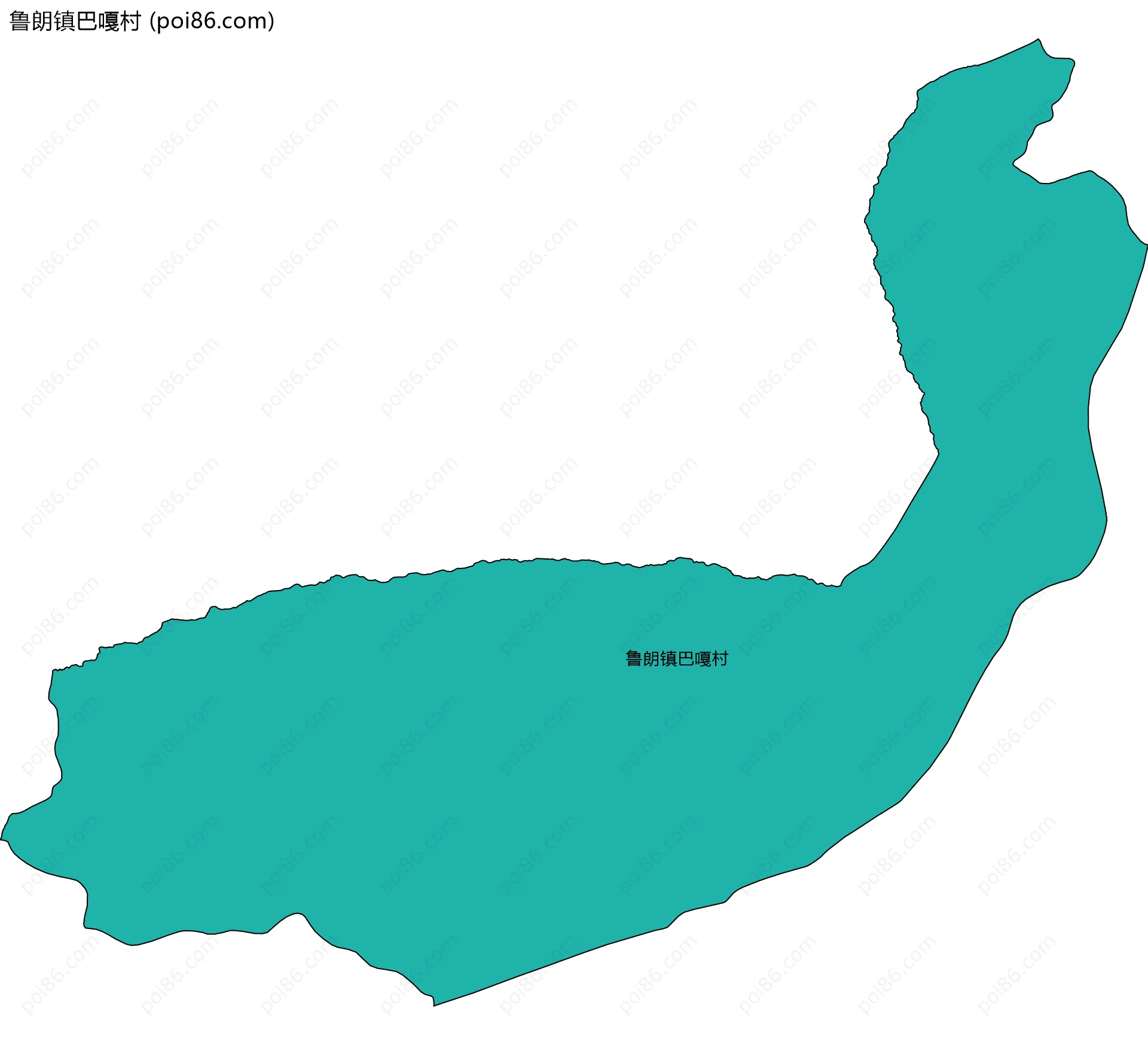 鲁朗镇巴嘎村边界地图