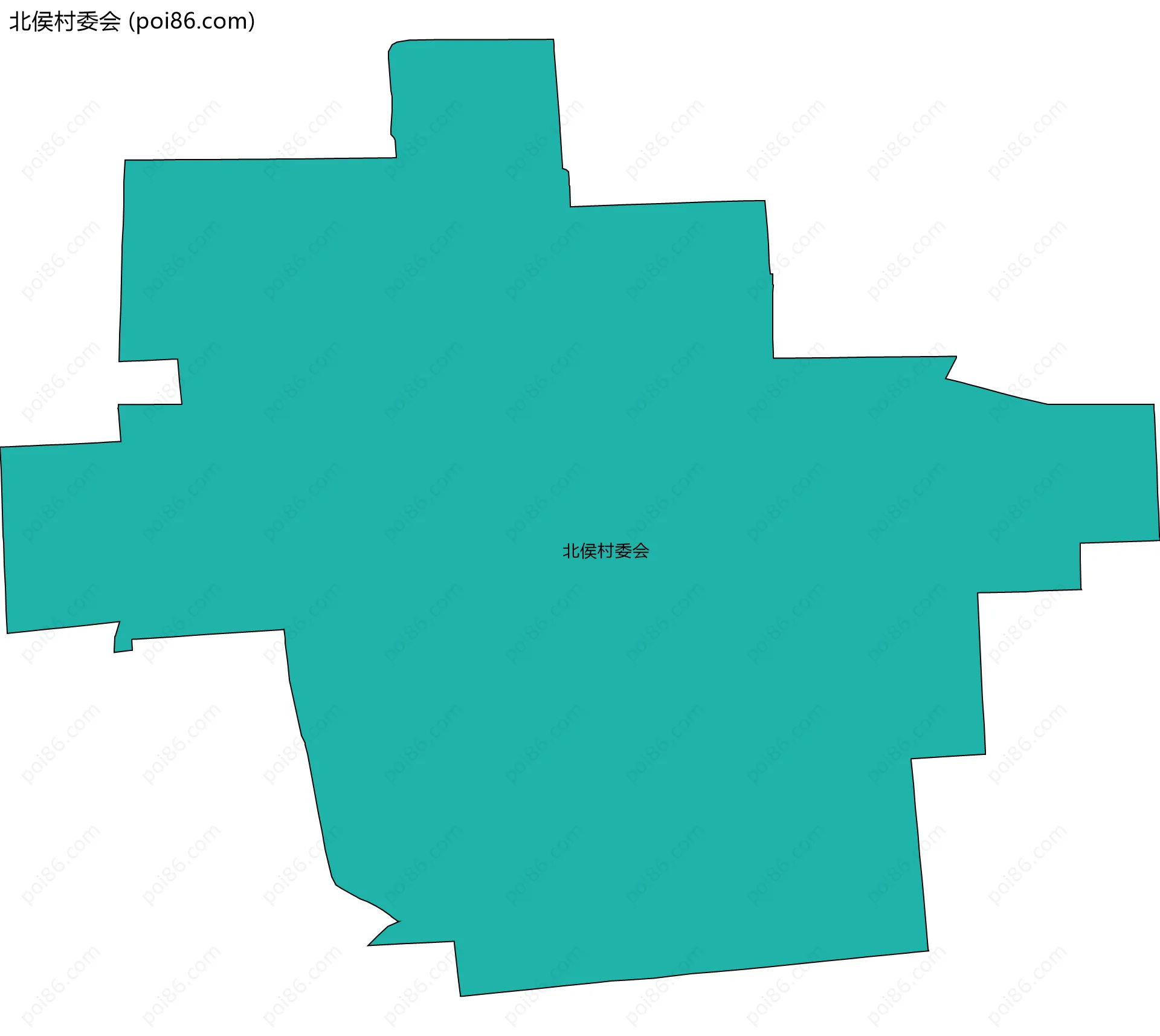 北侯村委会边界地图