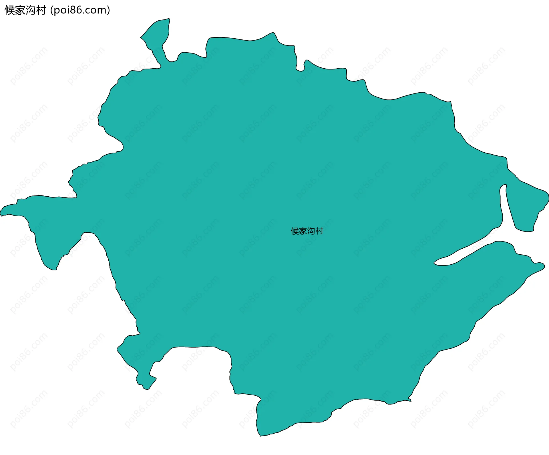 候家沟村边界地图