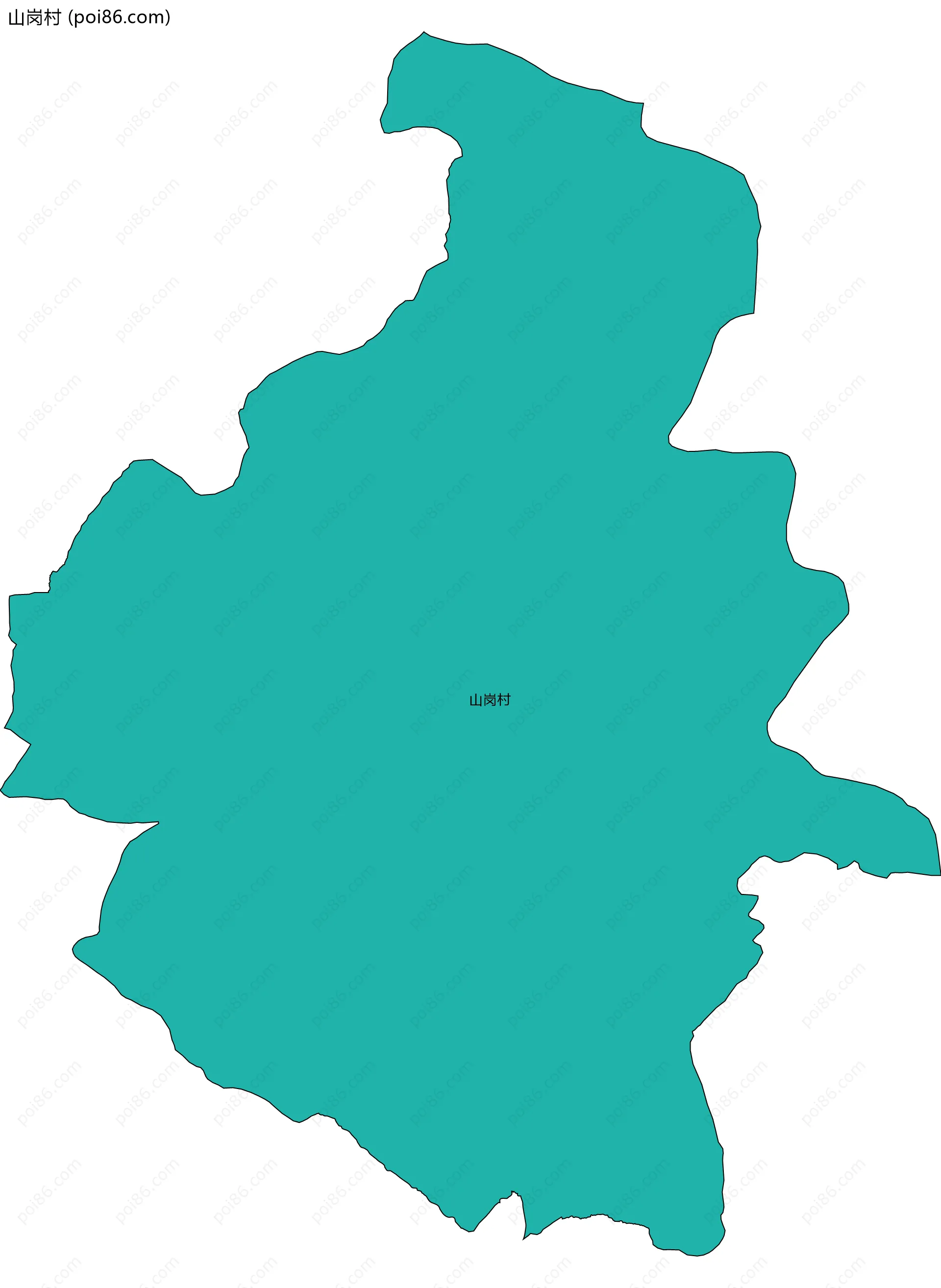 山岗村边界地图