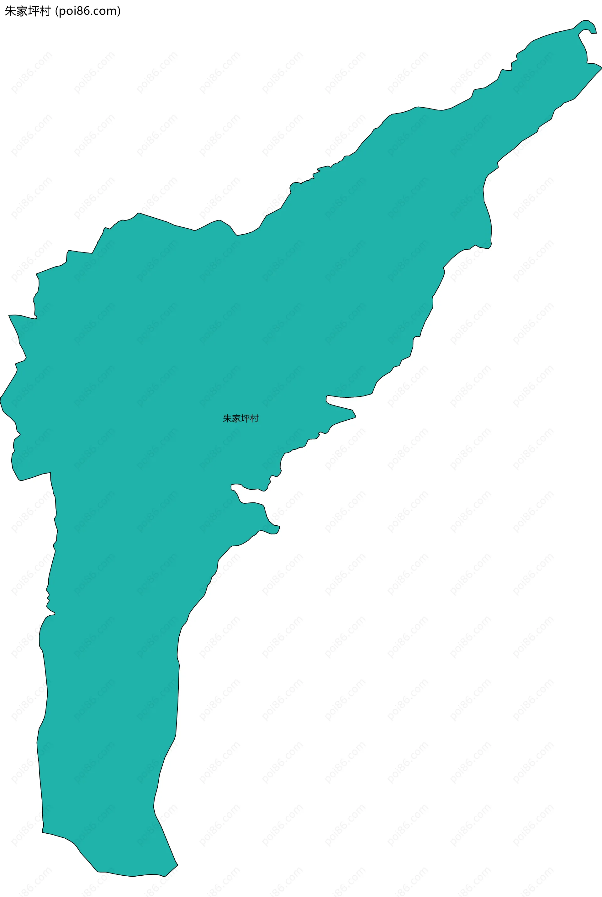 朱家坪村边界地图