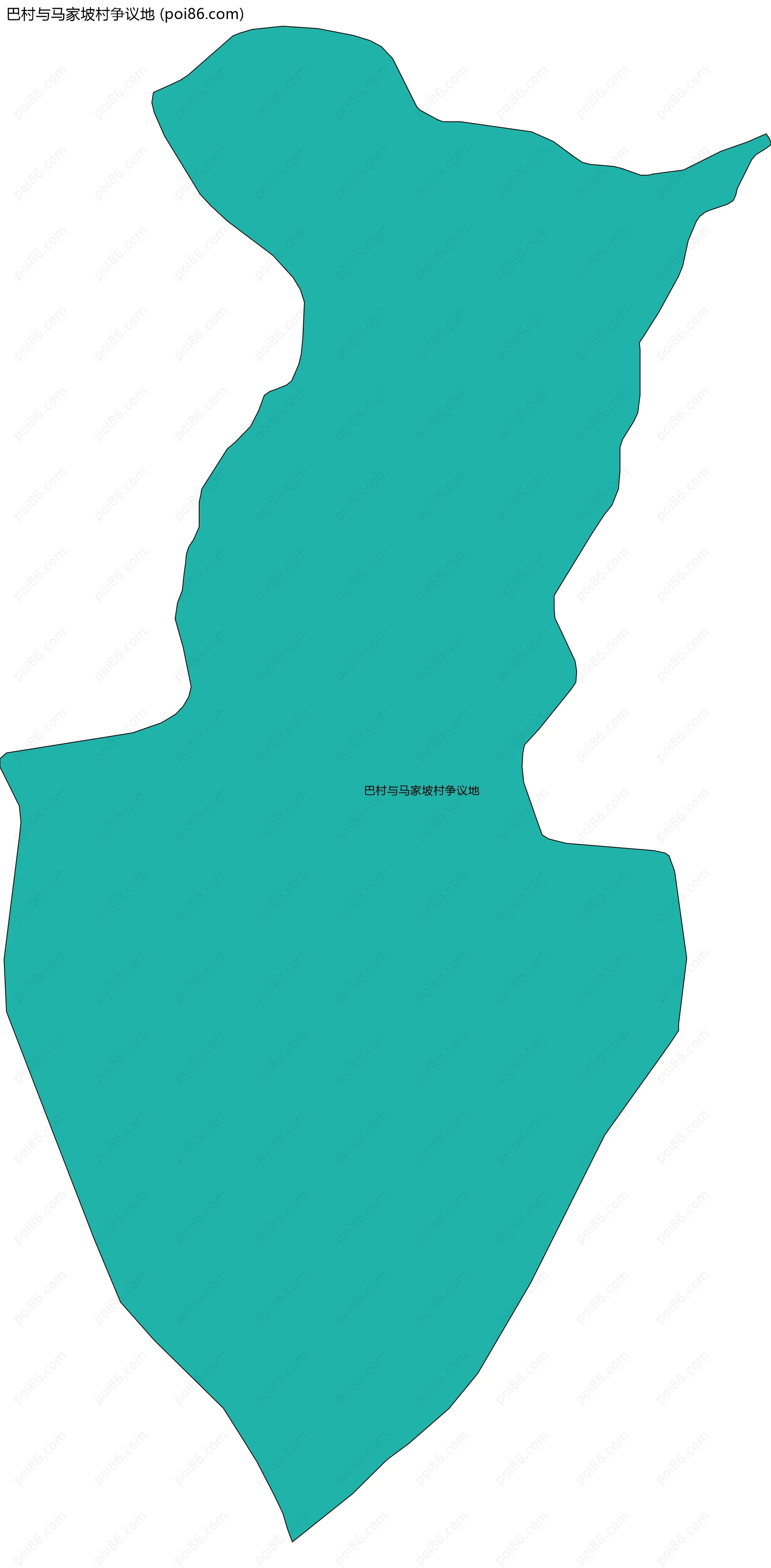 巴村与马家坡村争议地边界地图