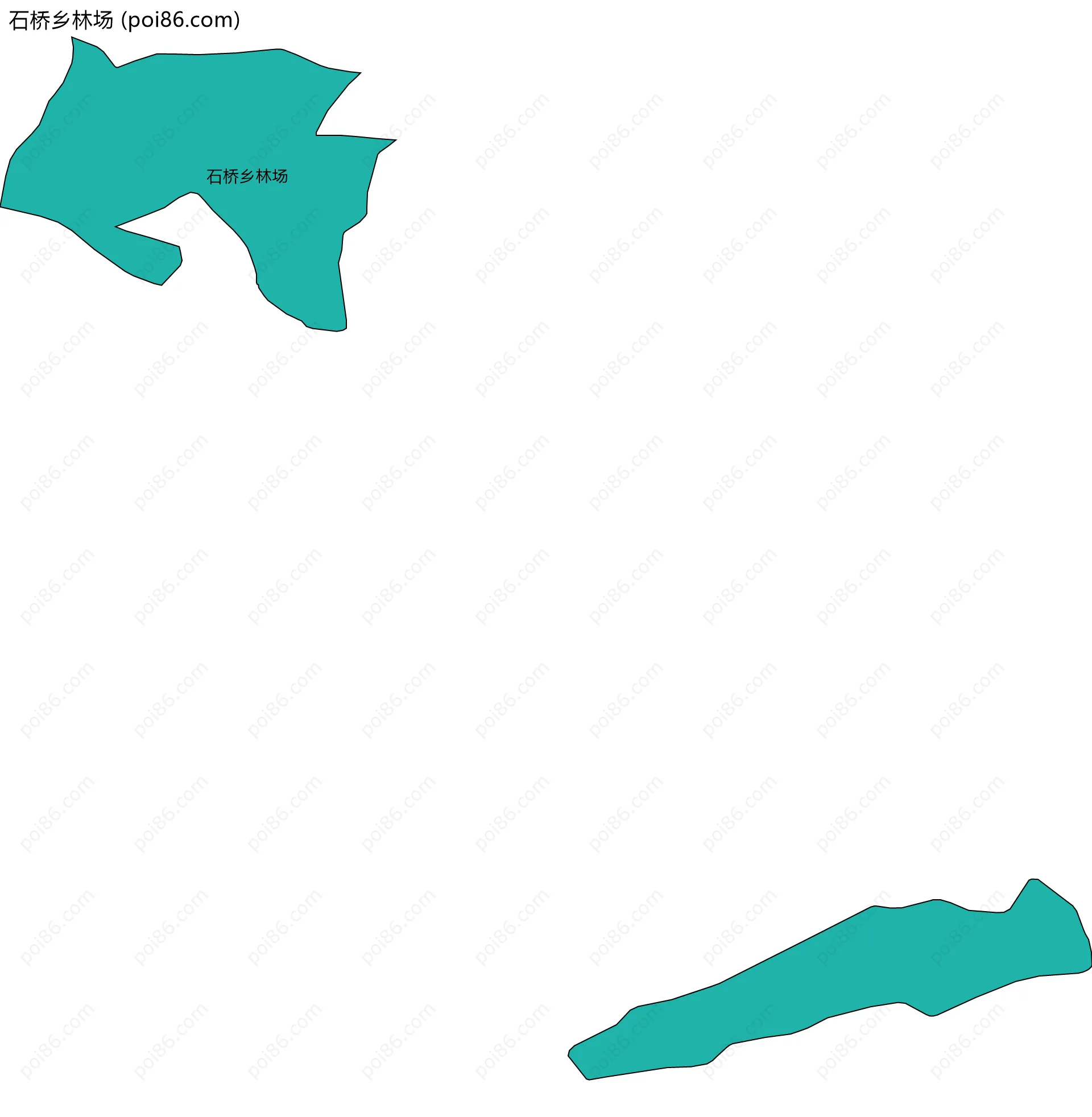 石桥乡林场边界地图(五级行政区划)